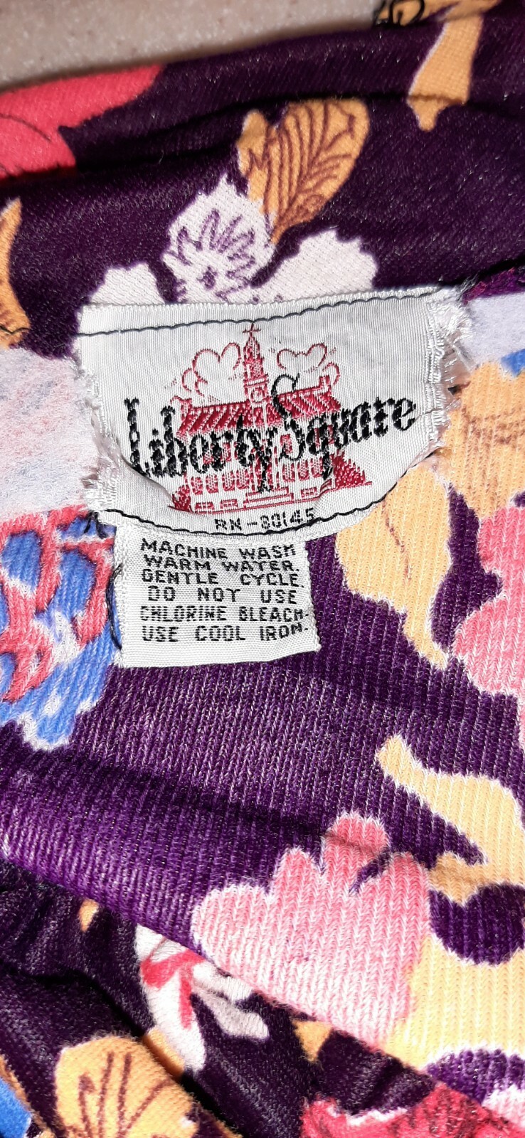 Vintage 70s Womens Dress Maxi Vibrant Florals On Black By Liberty Square S/ M