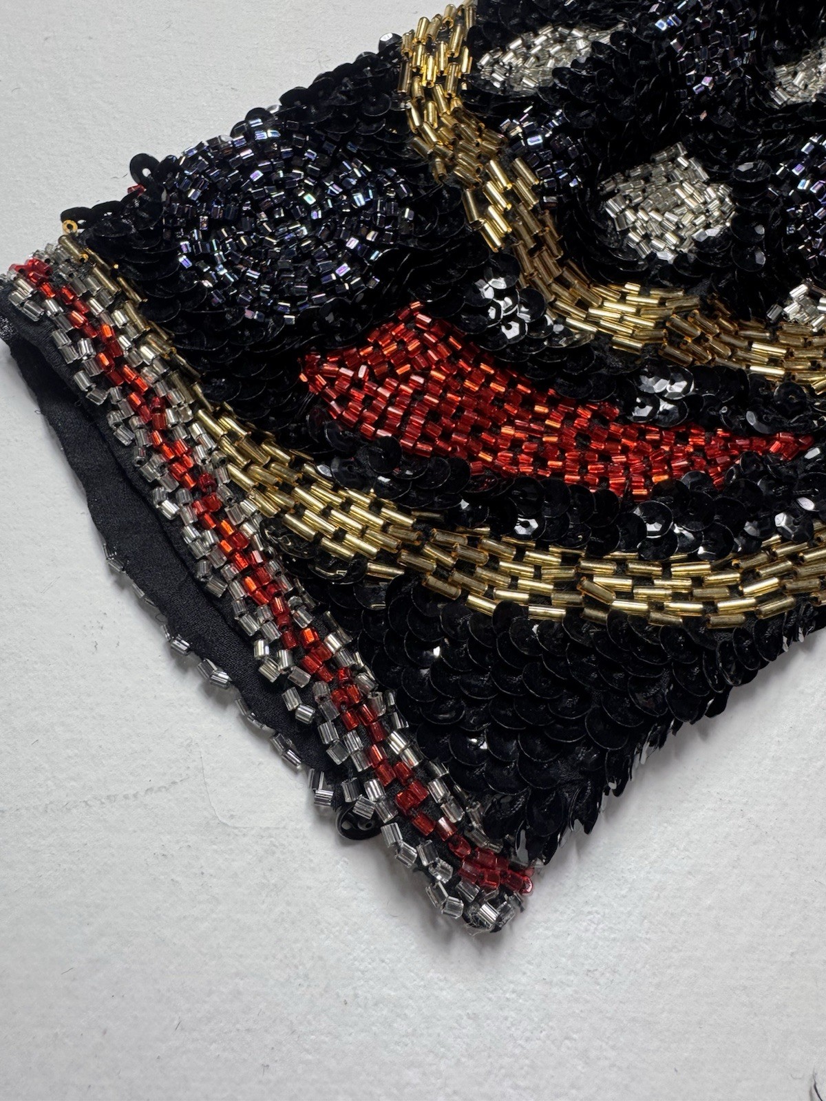 Vintage 80s Beaded Sequin Top Small Abstract Celestial Statement Shoulder Pads