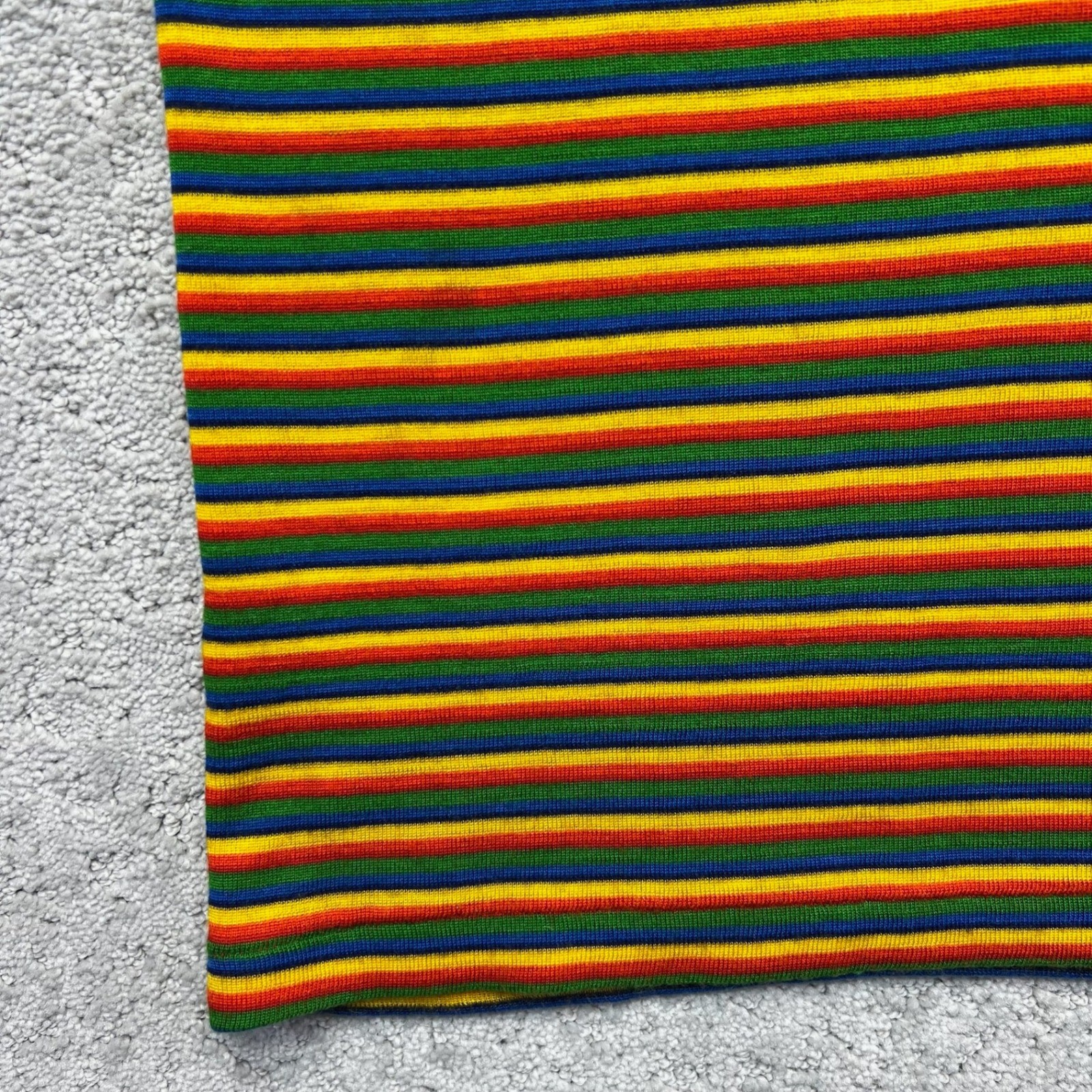 VINTAGE Rainbow Striped Mock Neck Quarter Zip Knit Top Women S? Multi Longsleeve