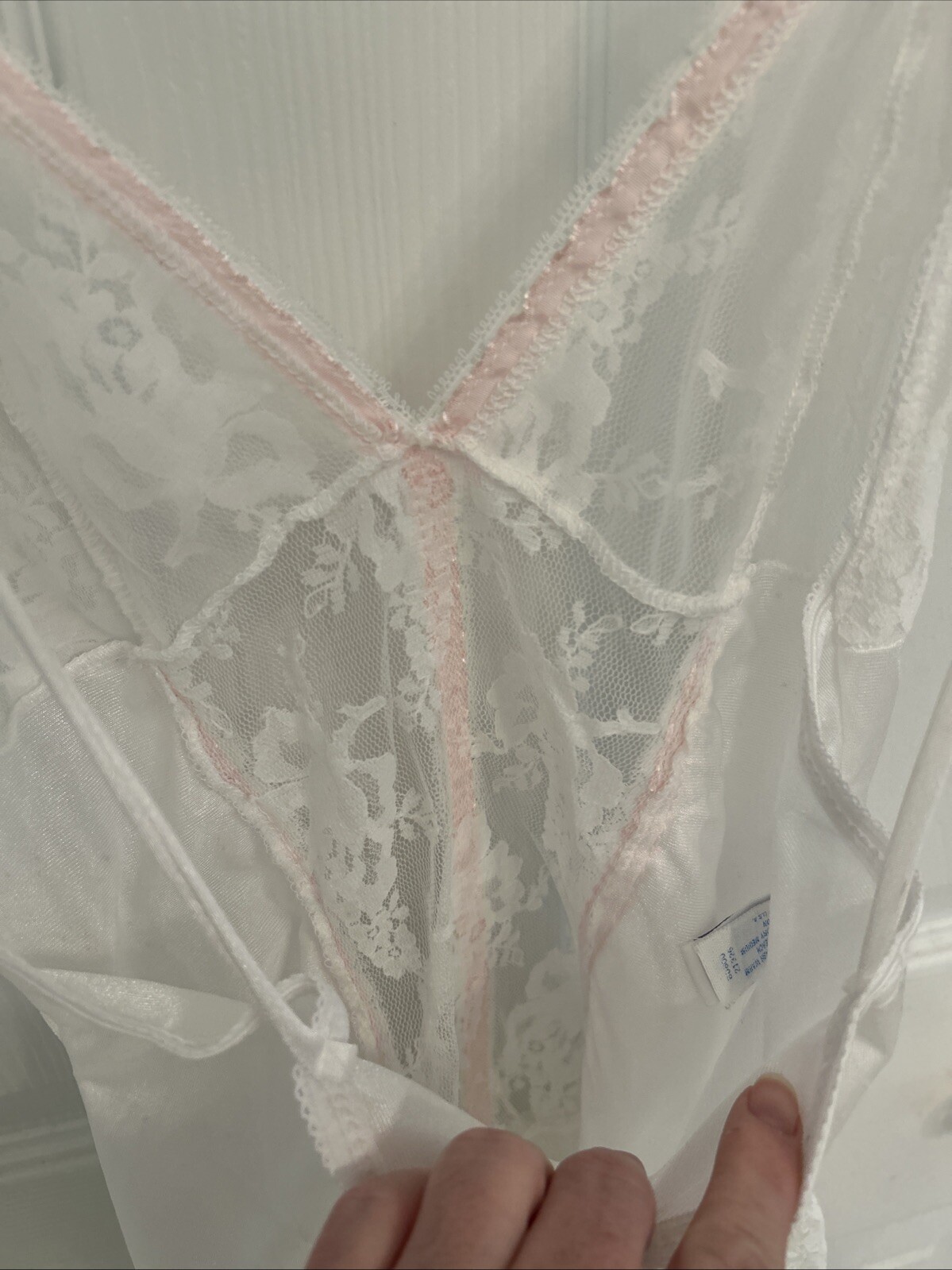 VTG Avon Fashions Women’s White Lacy Negligee Lingerie Teddy Medium USA