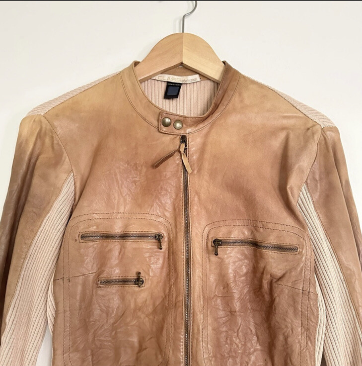 Vintage ROBERTO CAVALLI Lambskin Leather Jacket Y2K Cavalli Class Size 8