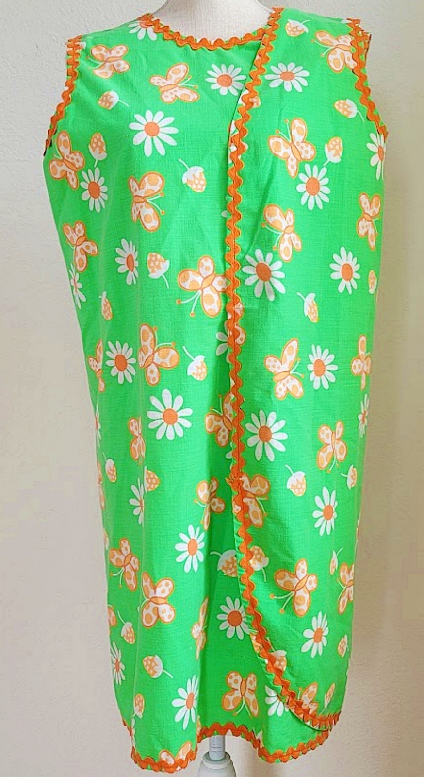 Vintage 1960’s Wrap Around Shift Dress 3 Arm Hole Mod Flower Power Novelty Print