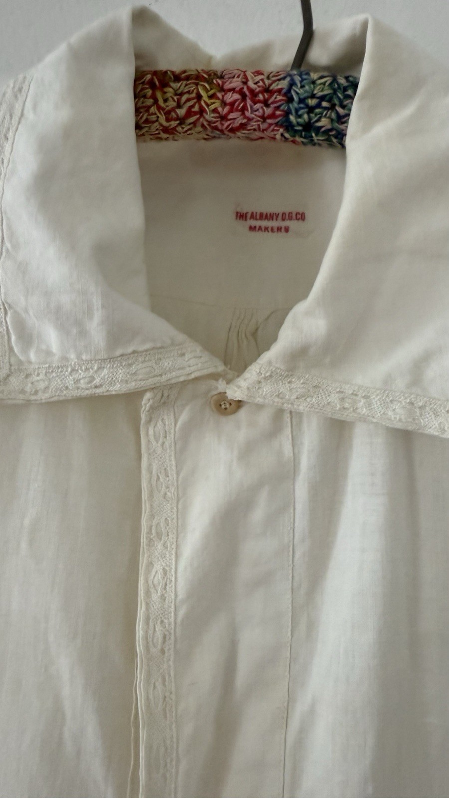 Antique Edwardian 1910s 1920s Cotton Night Shirt Dress Workwear Smock Oversized