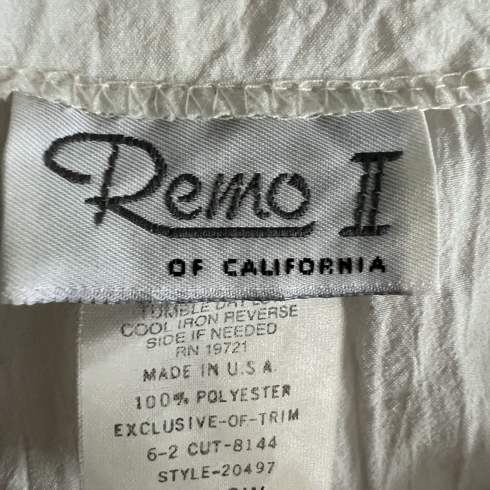 Vtg 80s REMO II of California Art Deco Color Block Top Shoulder Pad 20W USA MADE
