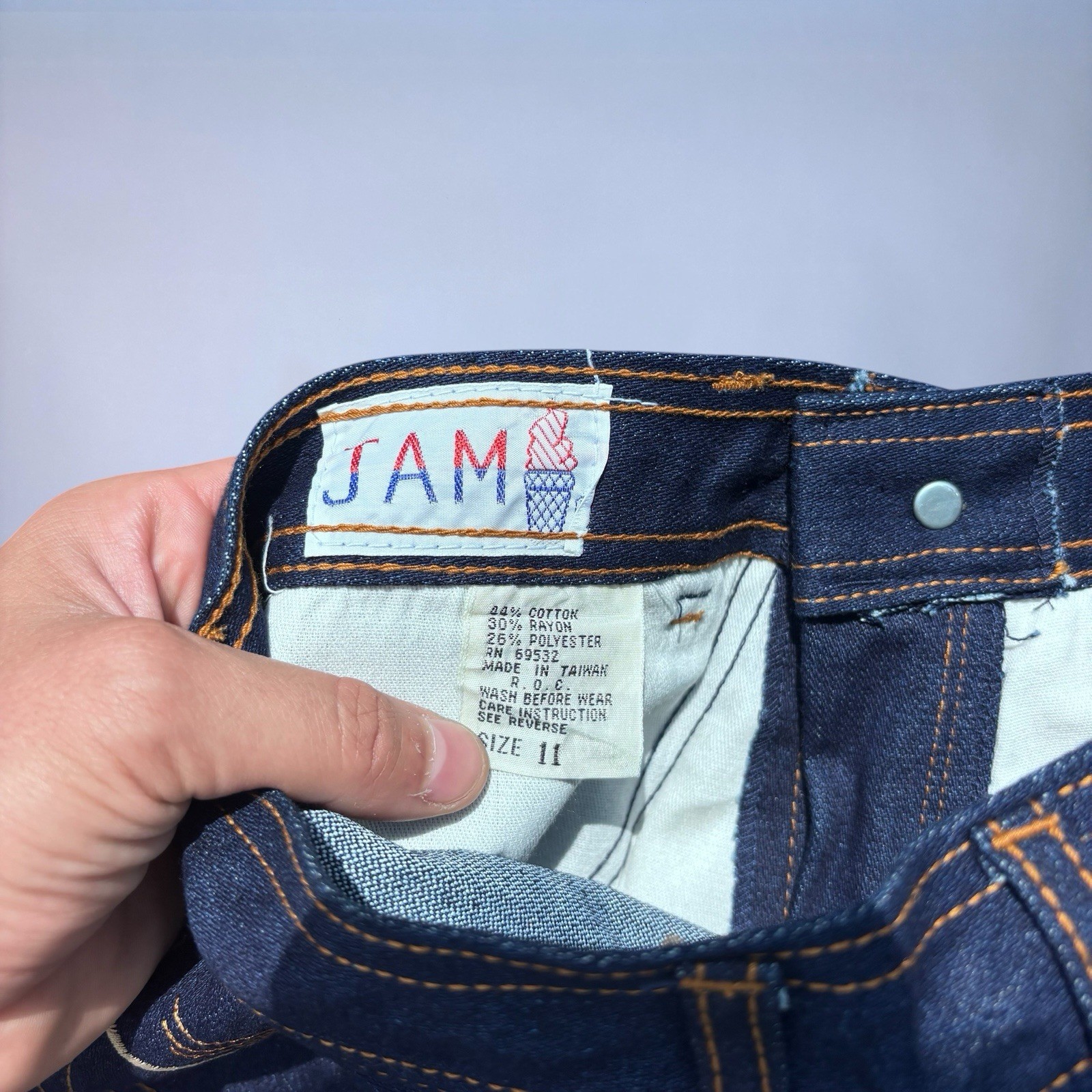 Deadstock Vintage 70s 80s High Waisted Dark Wash Stretch Jeans