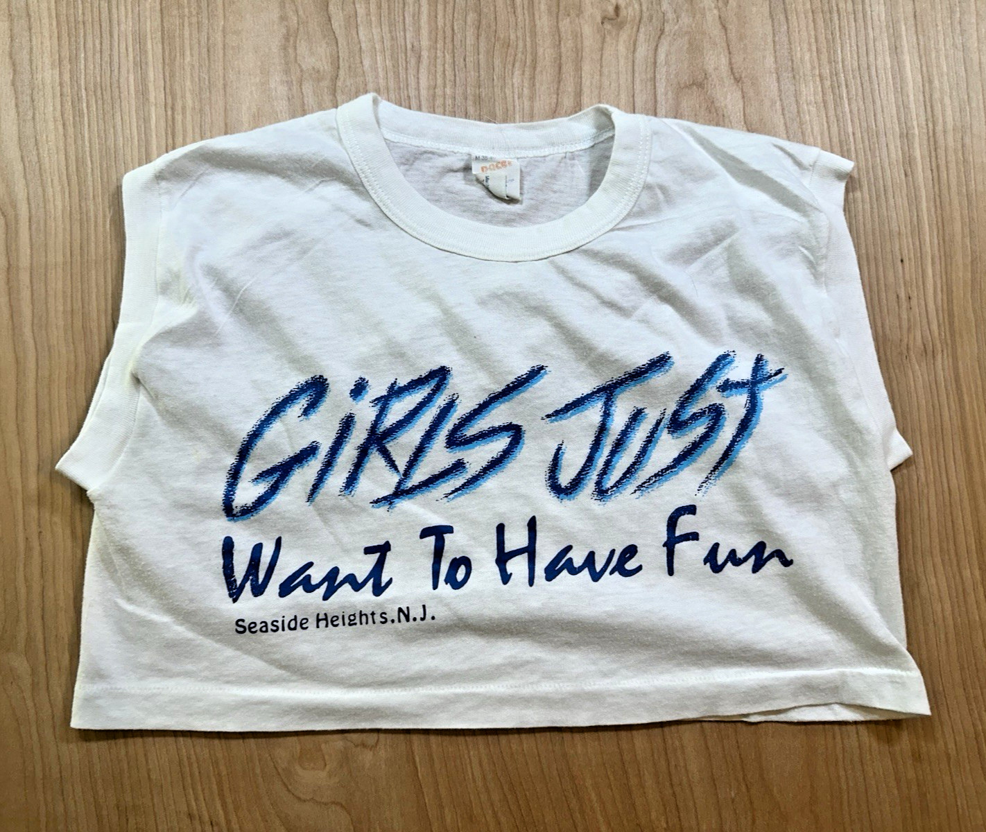 vintage 80’s GIRLS JUST WANT TO HAVE FUN halfshirt SEASIDE HEIGHTS NJ board walk