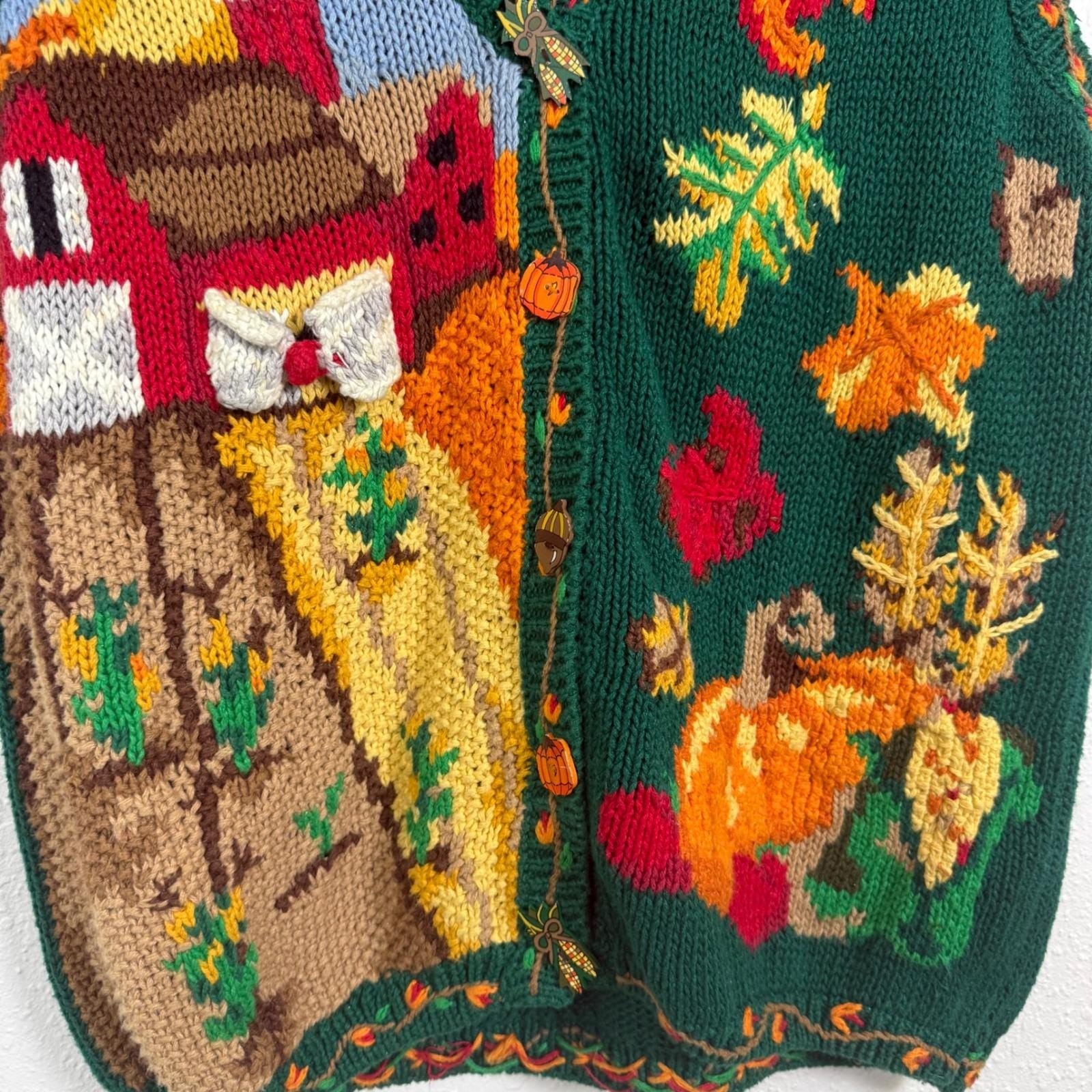 The Eagle’s Eye Large Sweater Vest Knit Harvest Farm Pumpkin Grandmacore Ramie