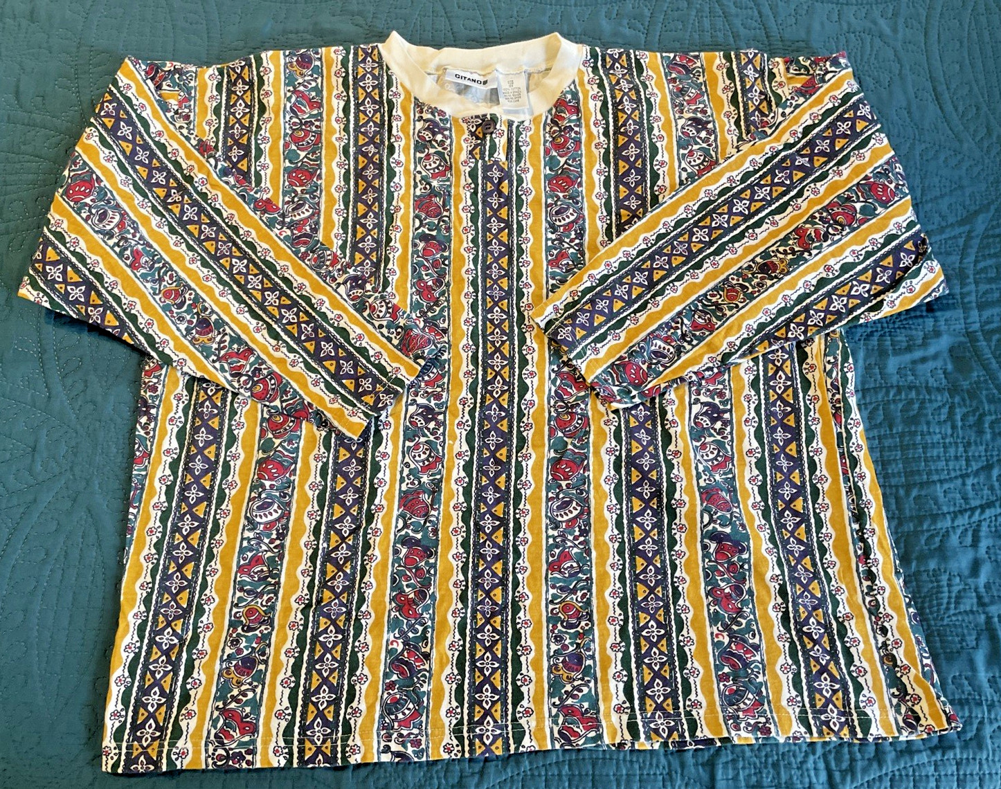 VTG 1990’s 90’s GITANO AOP VTG Long Sleeve Shirt 18w XL