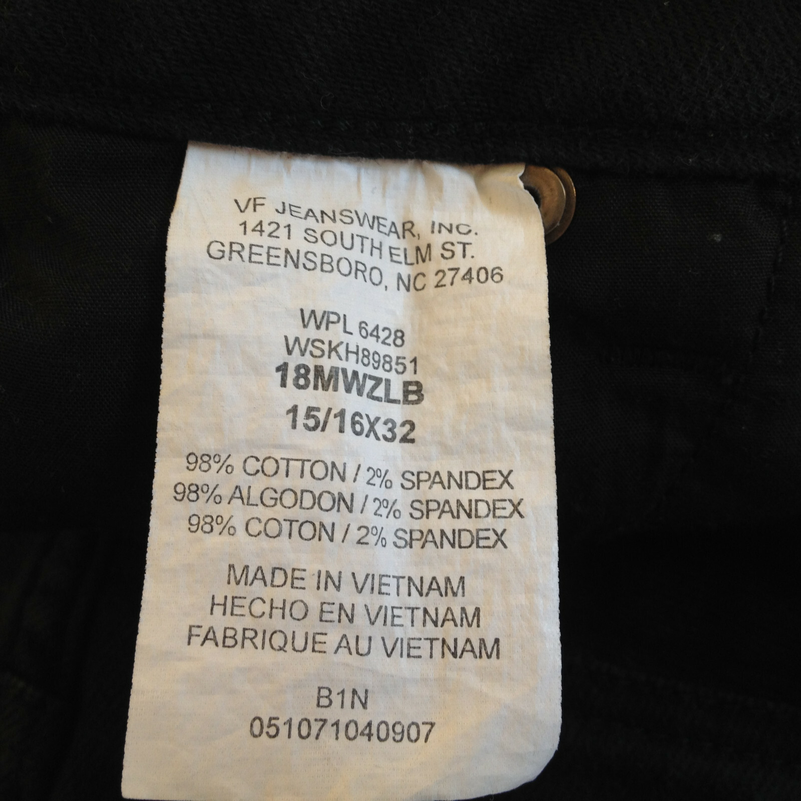 Vintage Wrangler Women Black Denim Stretch Jeans Red Tag Size 15-16 32