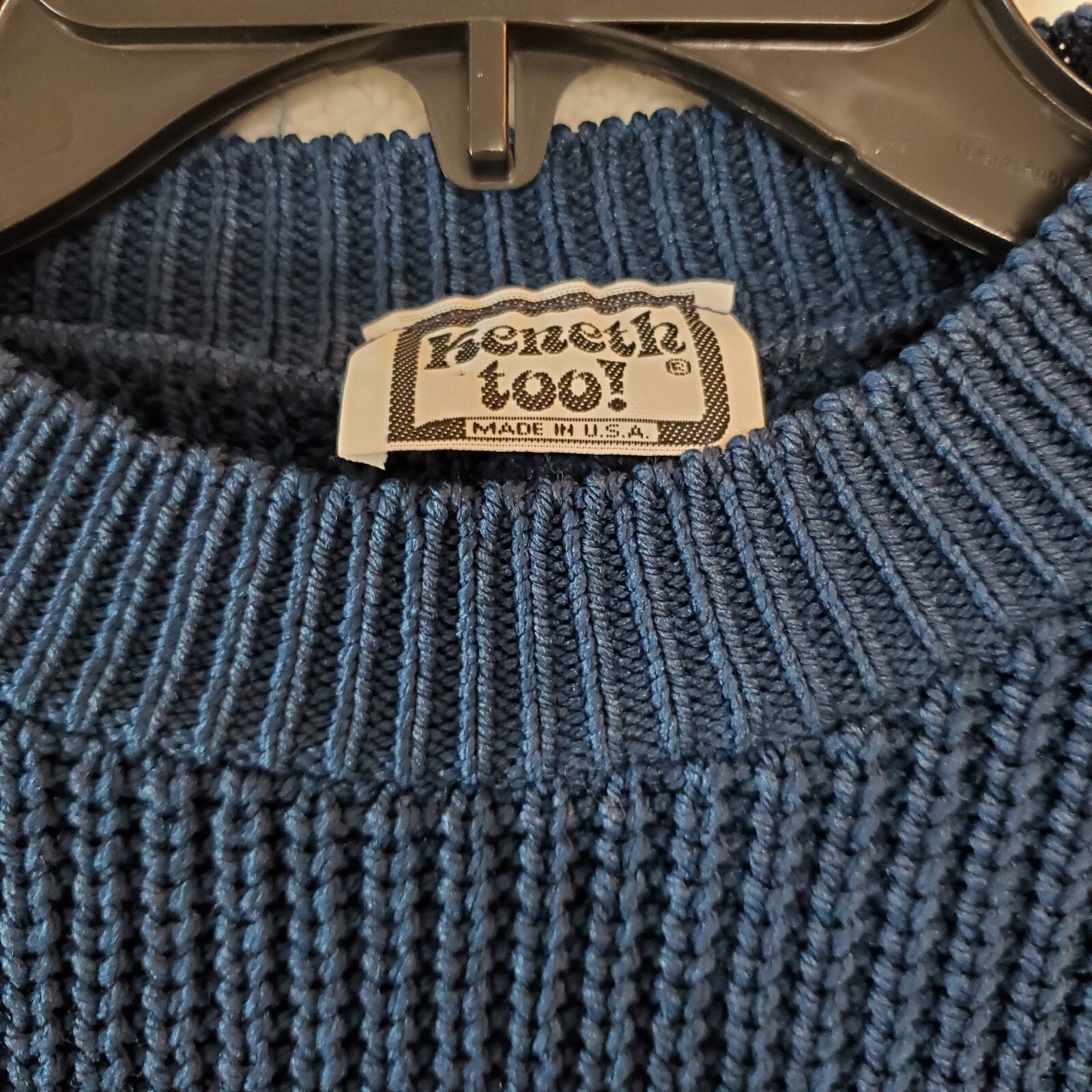 Vintage Kenneth Too! Short Sleeve Crew Neck Sweater Blue M