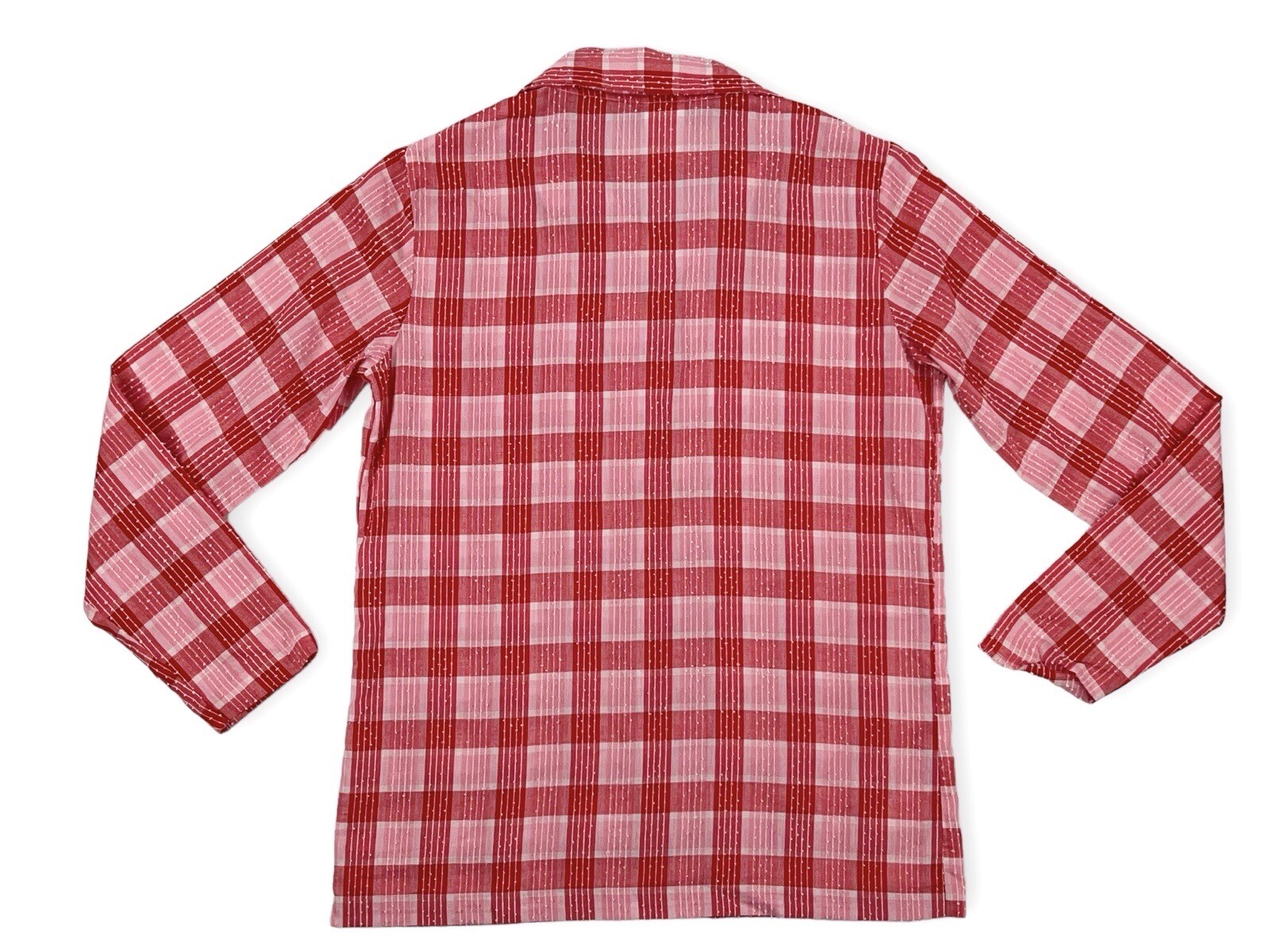 VINTAGE 50S RED PLAID SWISS DOT BLOUSE SIZE 14 NEW FASHION CREATION ROCKABILLY