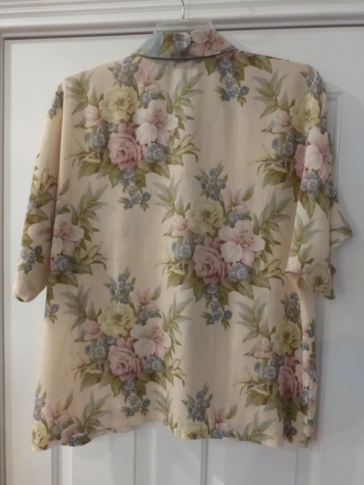 VTG Karen Kane Women Floral Button Up Blouse Short Sleeve size 12-14 NWOT