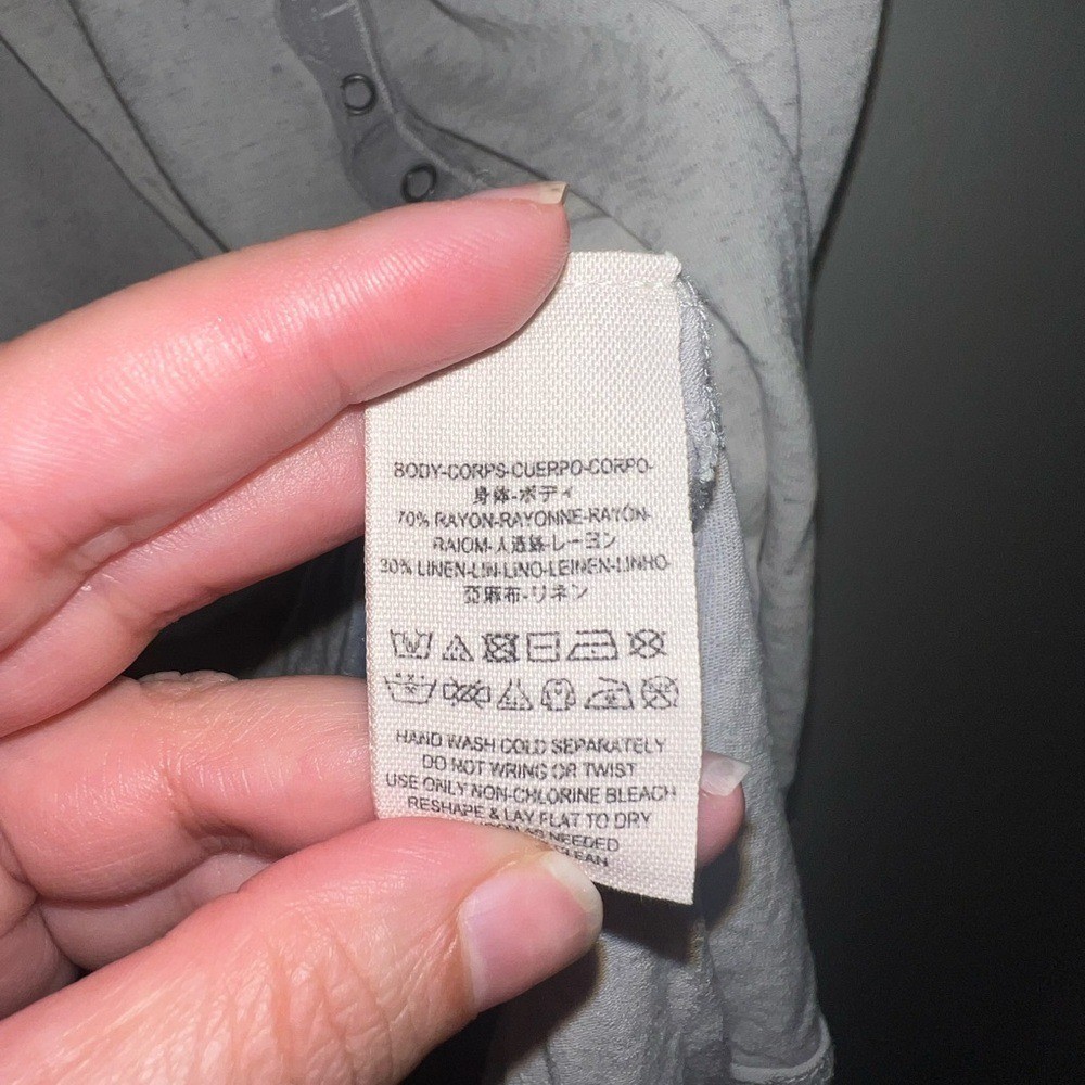We The Free Sheer linen blend Sleeveless Button-Front XS Camisole in Light Gray