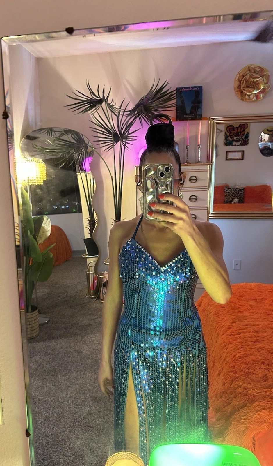 Vintage Showgirl Sequin Fringe Corset Dress Taylor Swift Stage Costume M