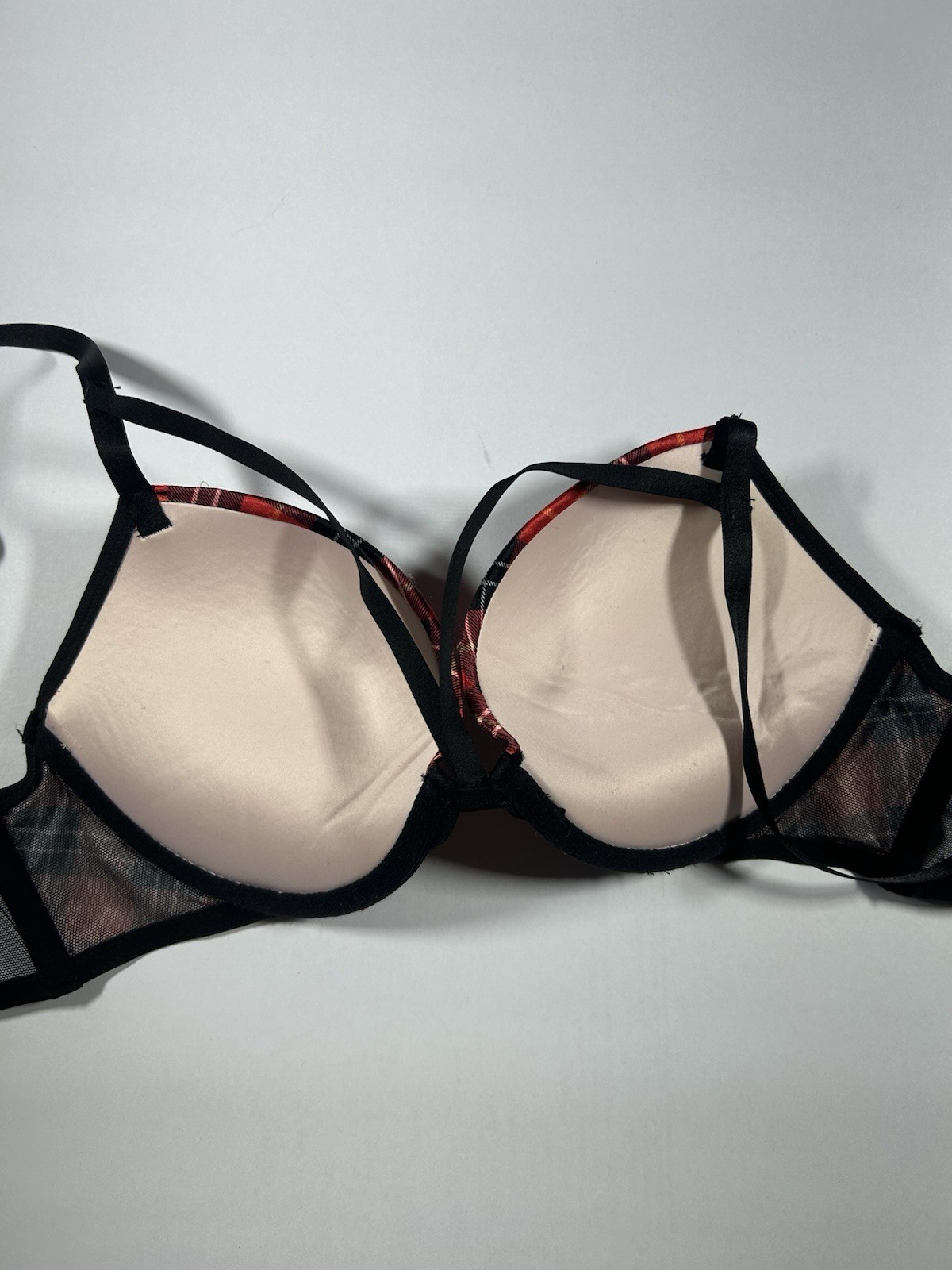 Victoria’s Secret Plaid Very Sexy Push Up Bombshell Bra (Size 34B) Uk Club Girl