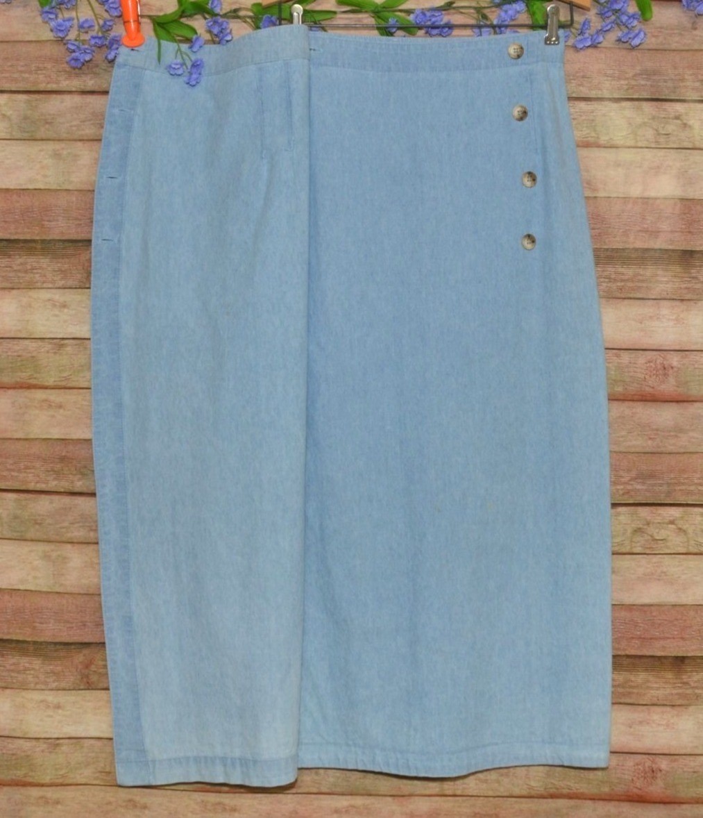 Vintage Gotcha Covered Denim Wrap Skirt Size 6 Made in USA 80s 90s Boho Western