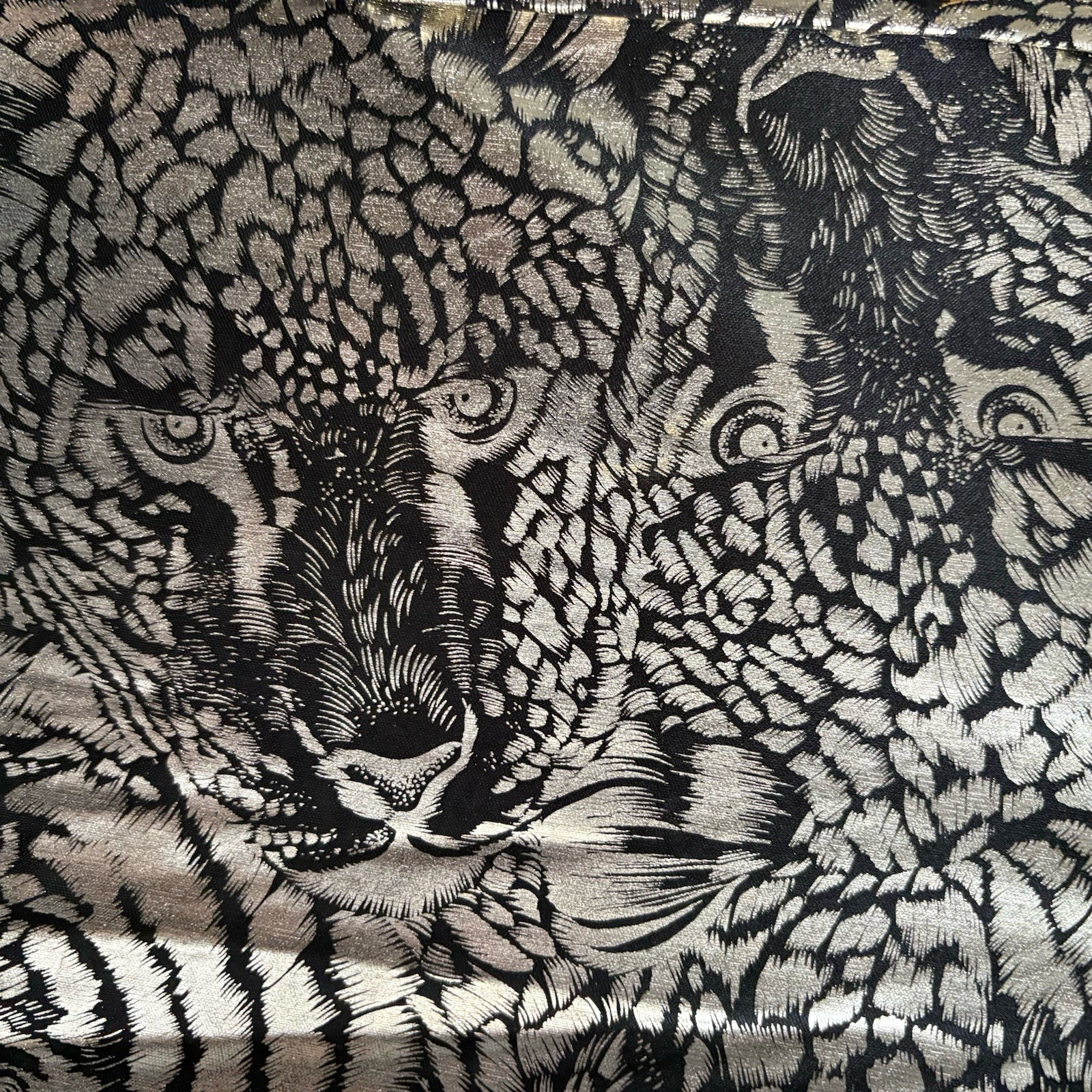 Vintage 80’s Women’s Silky Metallic Animal Print Blouse Size Large Golden Girls