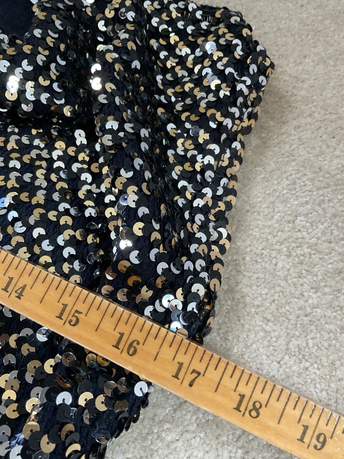 Vintage CREATIONS III Silver Gold Sequin Cowl Neck Tank Top Made In New York USA