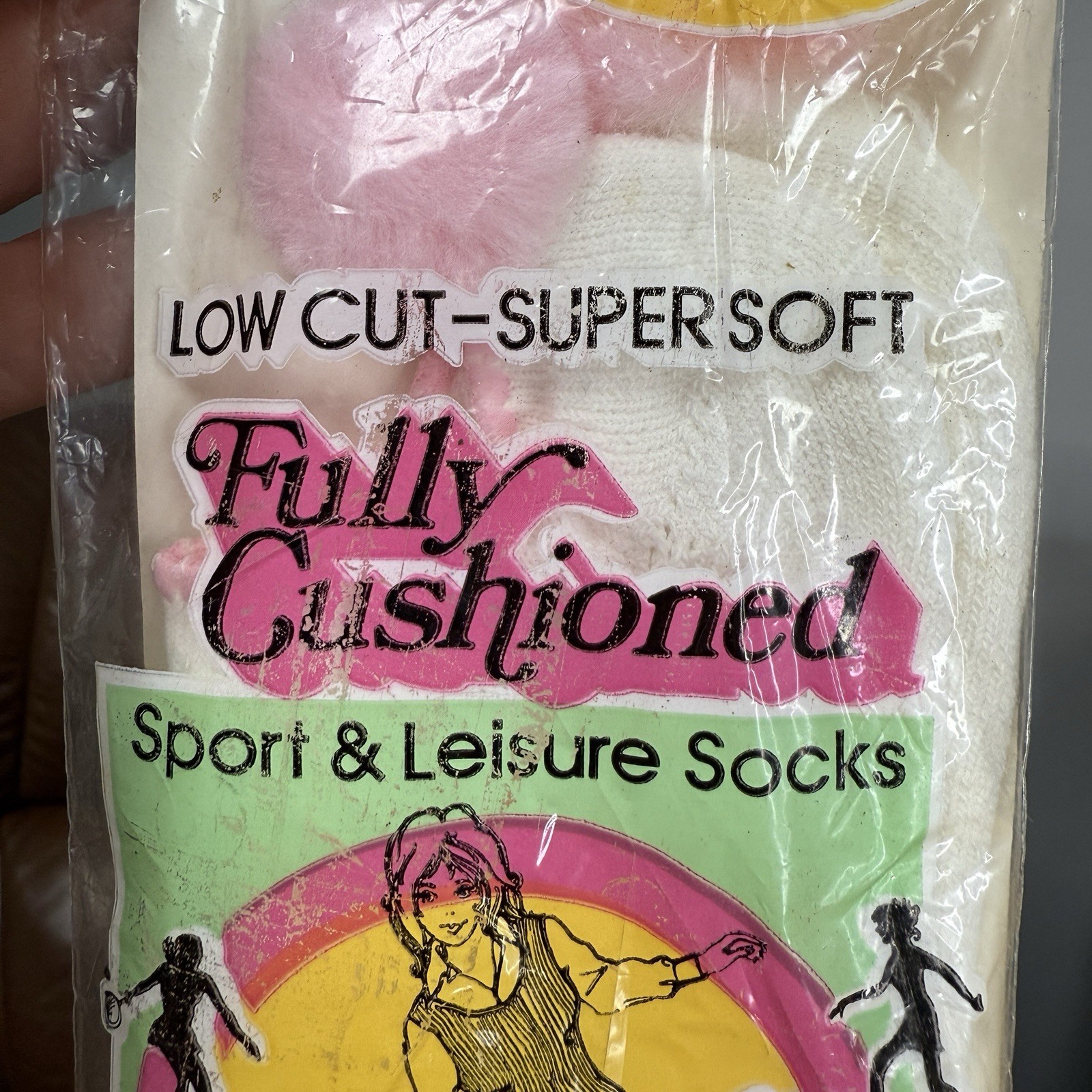 VTG Pom Pom Ankle Socks With Pink Pom Poms 9-11 NIP NOS Golf Tennis Read