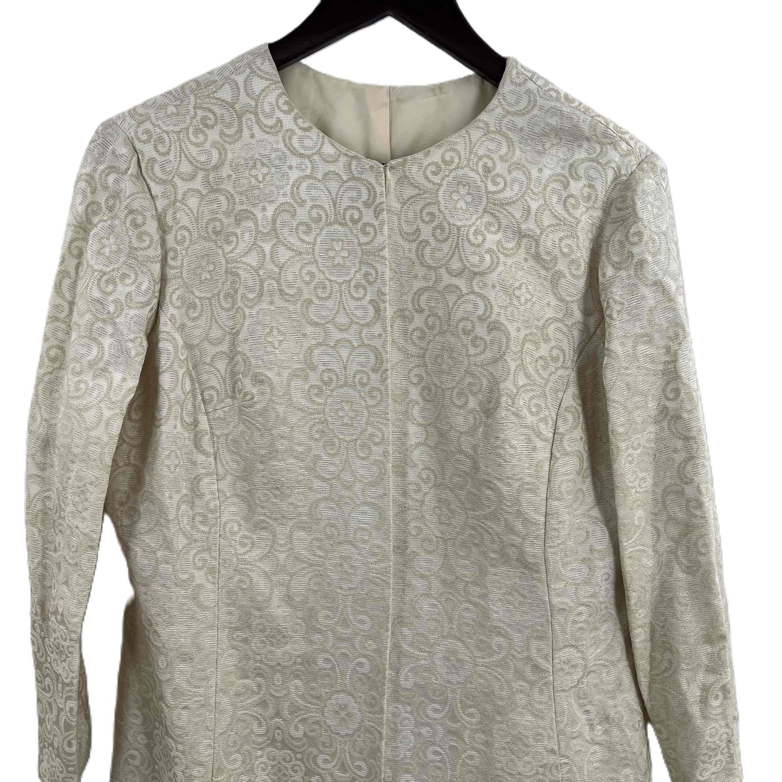 Vintage Cream Brocade Midi Evening Overcoat Womens Med / Large (estimated)
