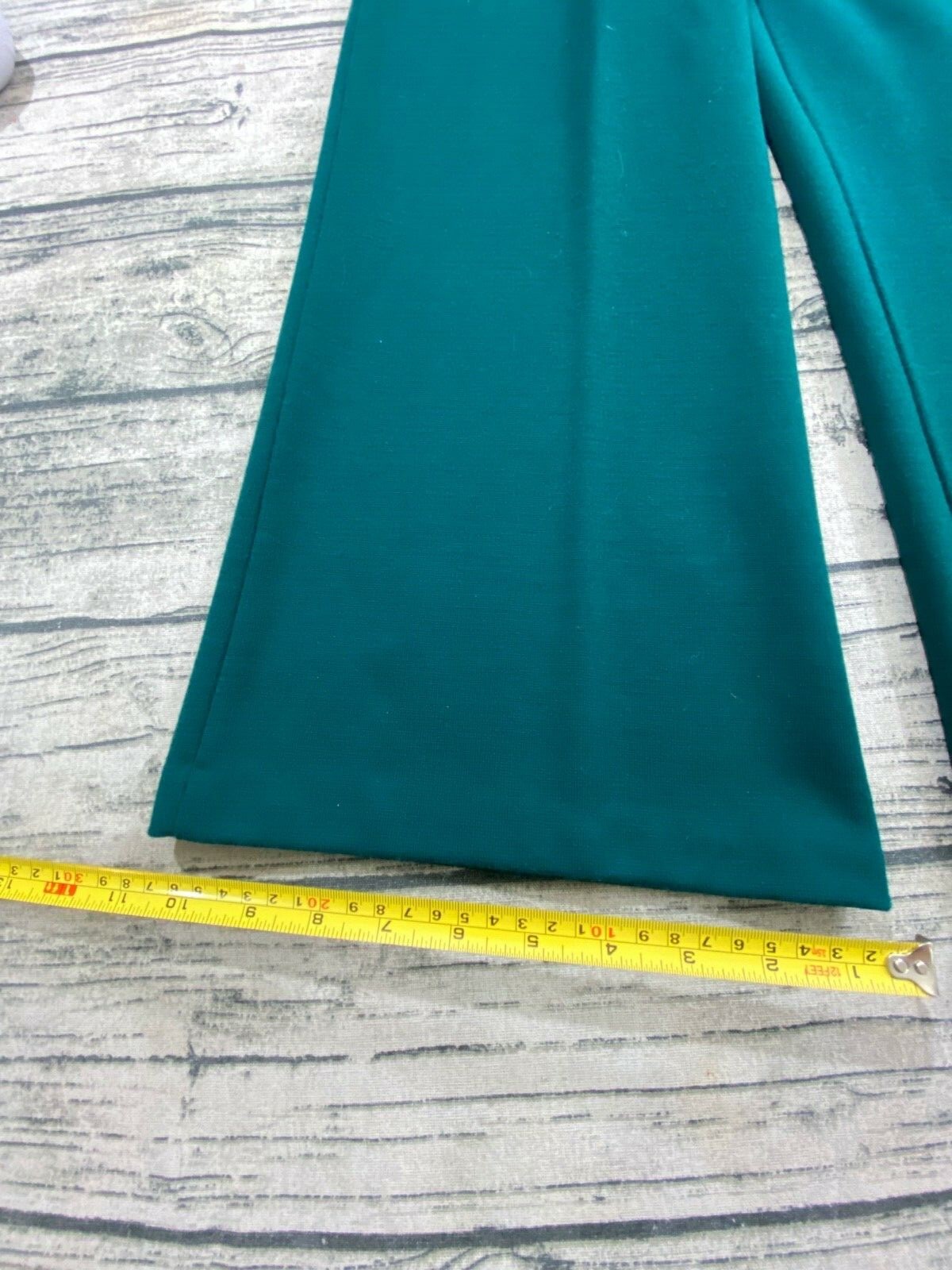 Vtg 70s Womens Size 5/6 Hippy Flare Boho Bell Bottom Pants Wide Leg Turquoise