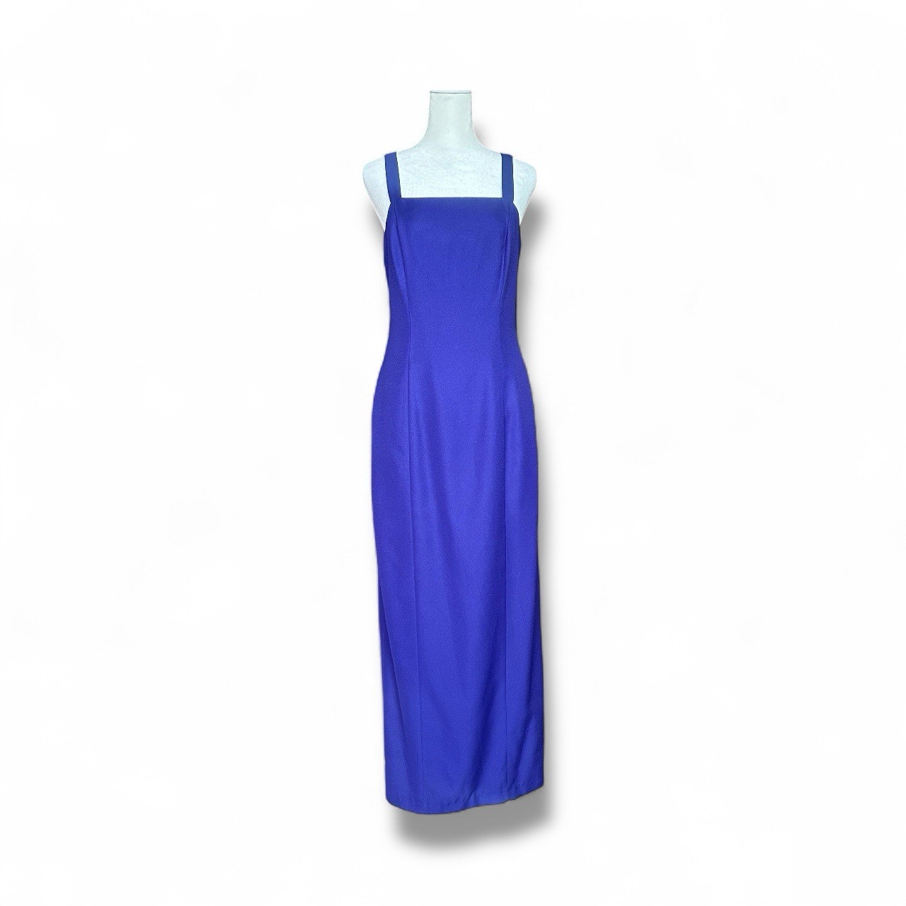 VTG 90s Alex Evenings Purple Maxi Dress 6 USA Square Neck Minimalist Elegant