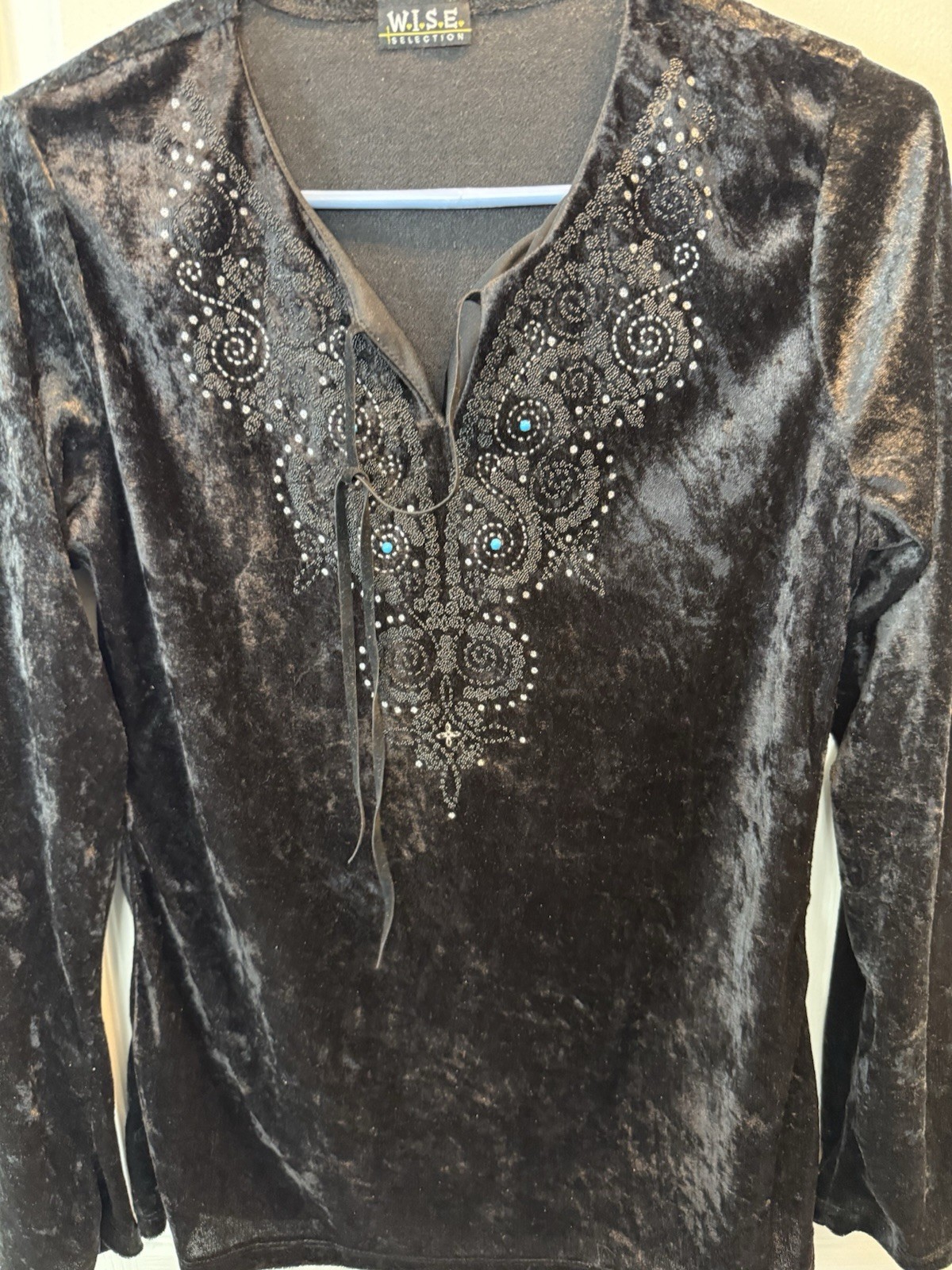 velvet beaded vintage top