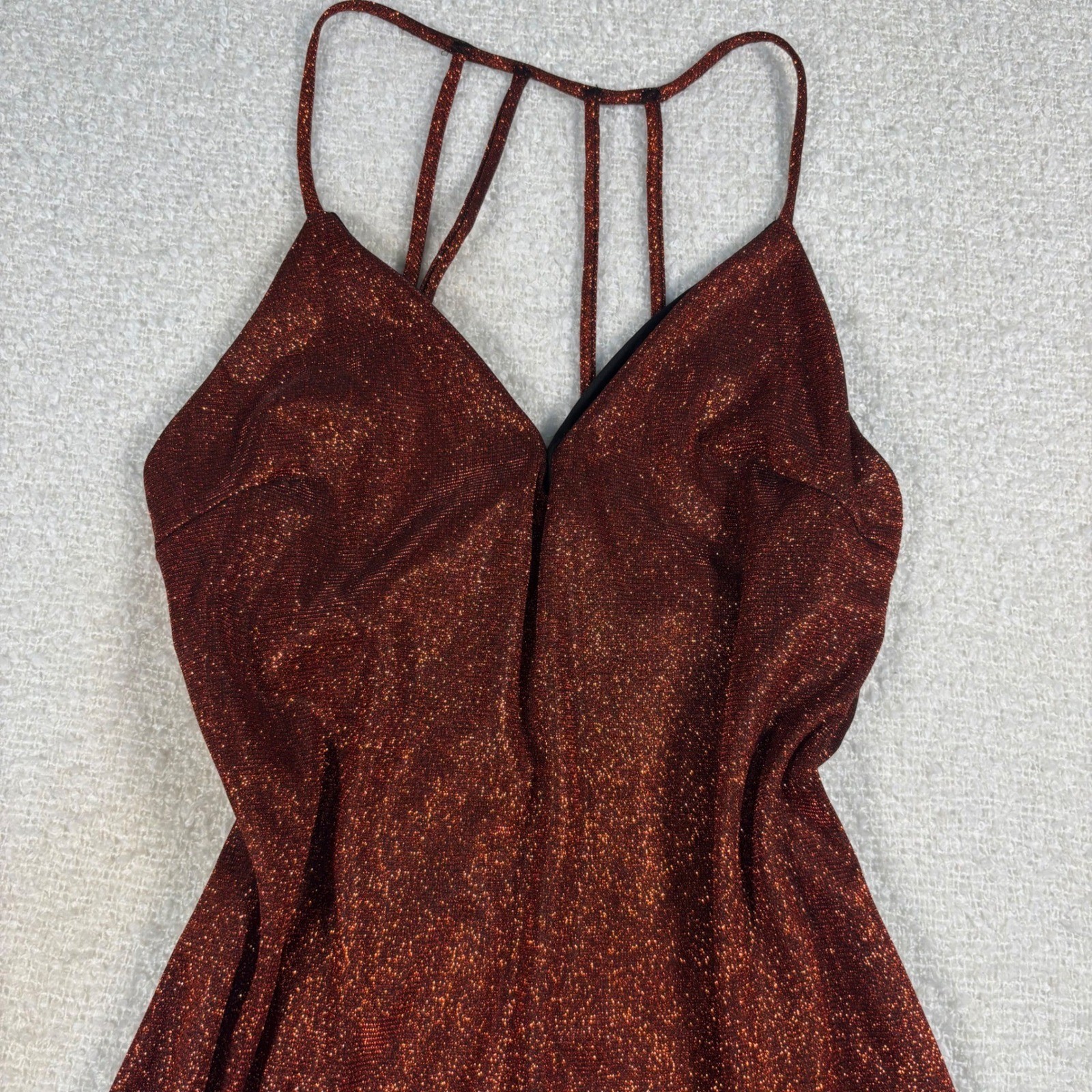 VTG Y2K charlotte russe red sparkle glitter mini dress 00s coquette party club