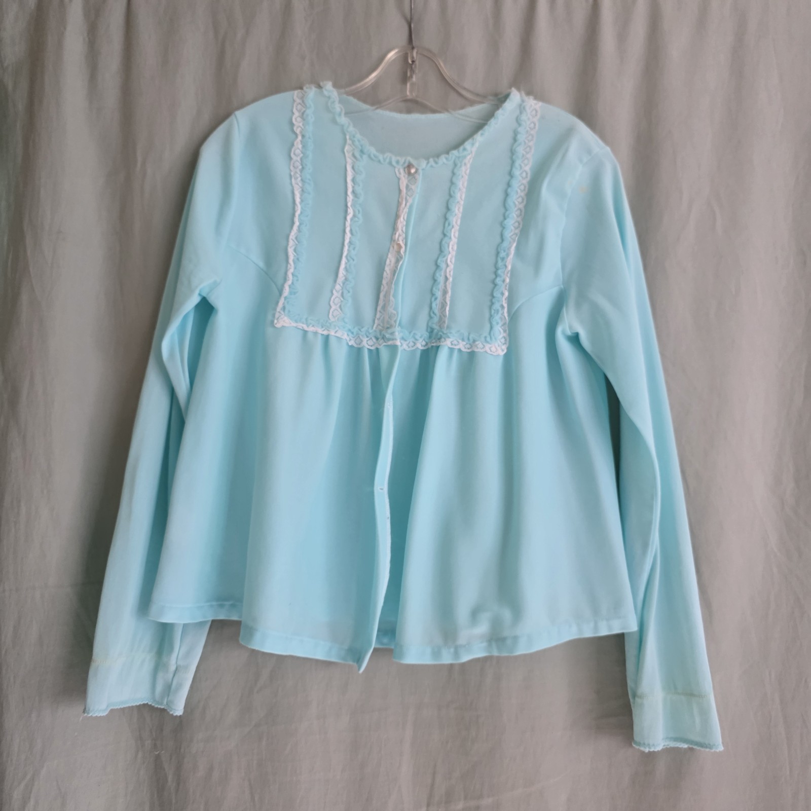 Nylon Bed Jacket Canterbury Aqua Blue/Turquoise NZ Made Vintage 1950s