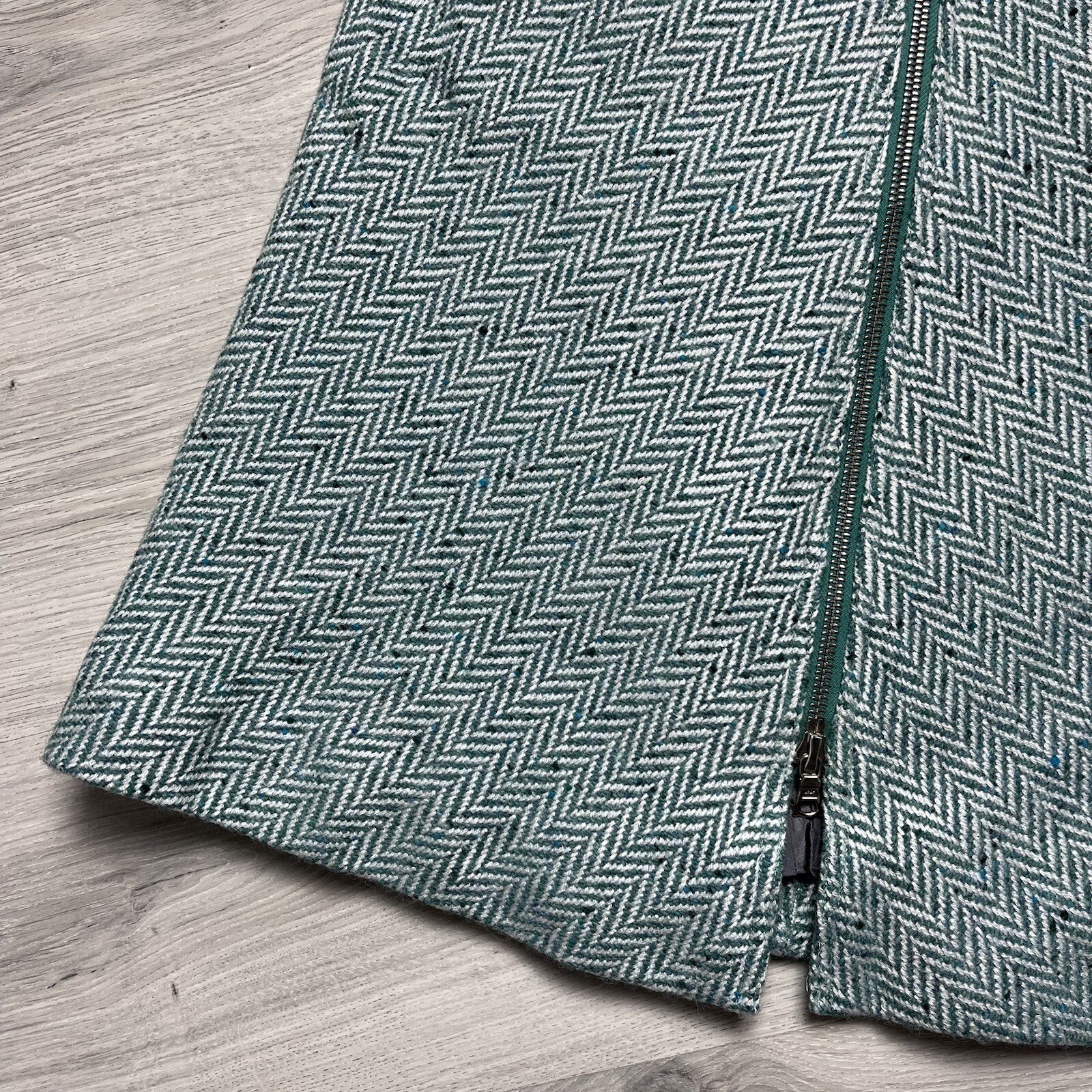 Vintage 1970’s COURREGES Paris Green Wool A Line Skirt