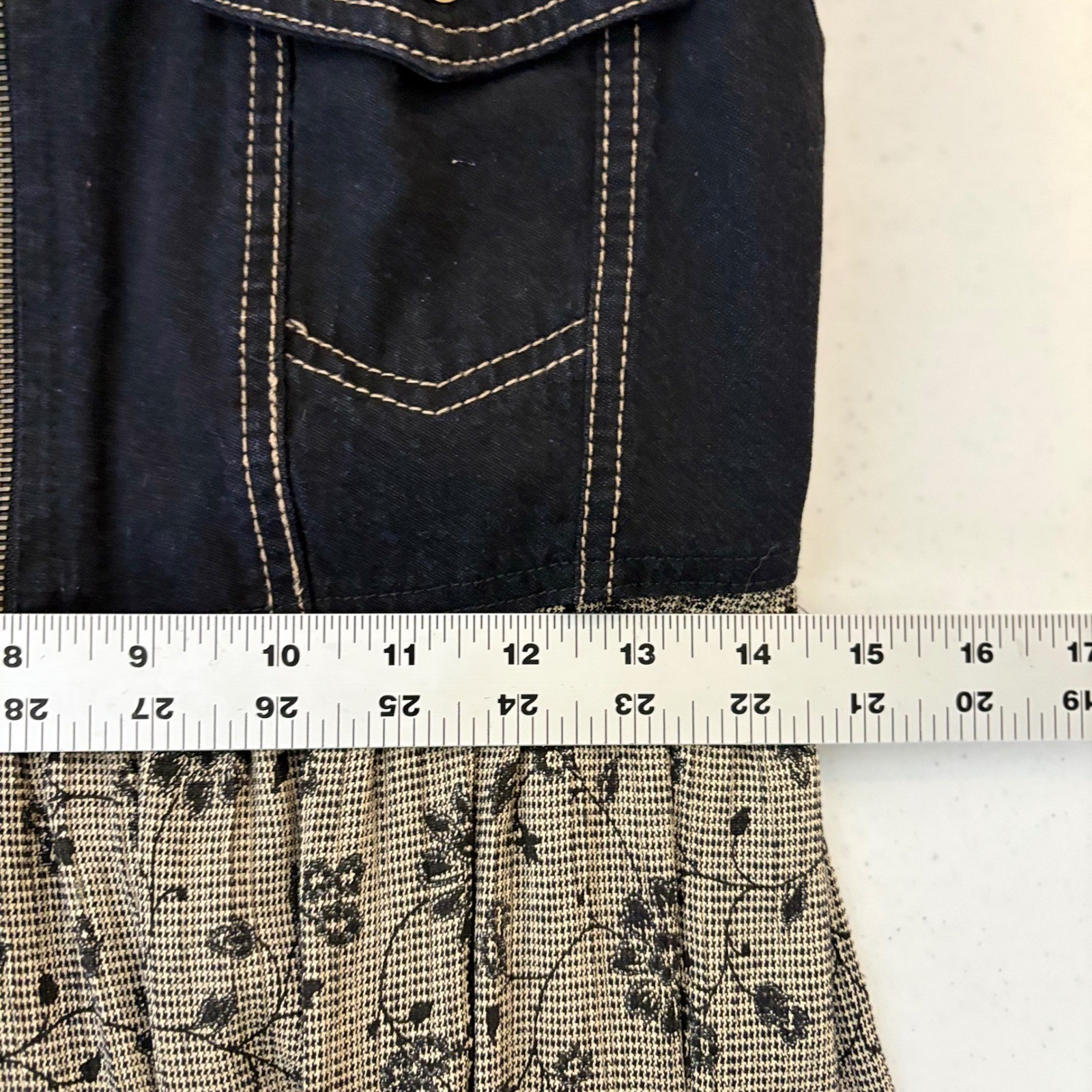 Jonathan Martin Vintage Denim Floral Maxi Dress Size S 90s Cowgirl Rodeo Cottage
