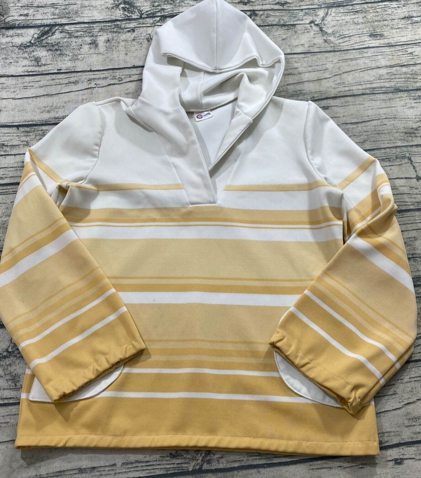Caper Mates Vtg 70s Boho Hippie Cover Up Hoodie Sweatshirt (Fits L) Beach Retro