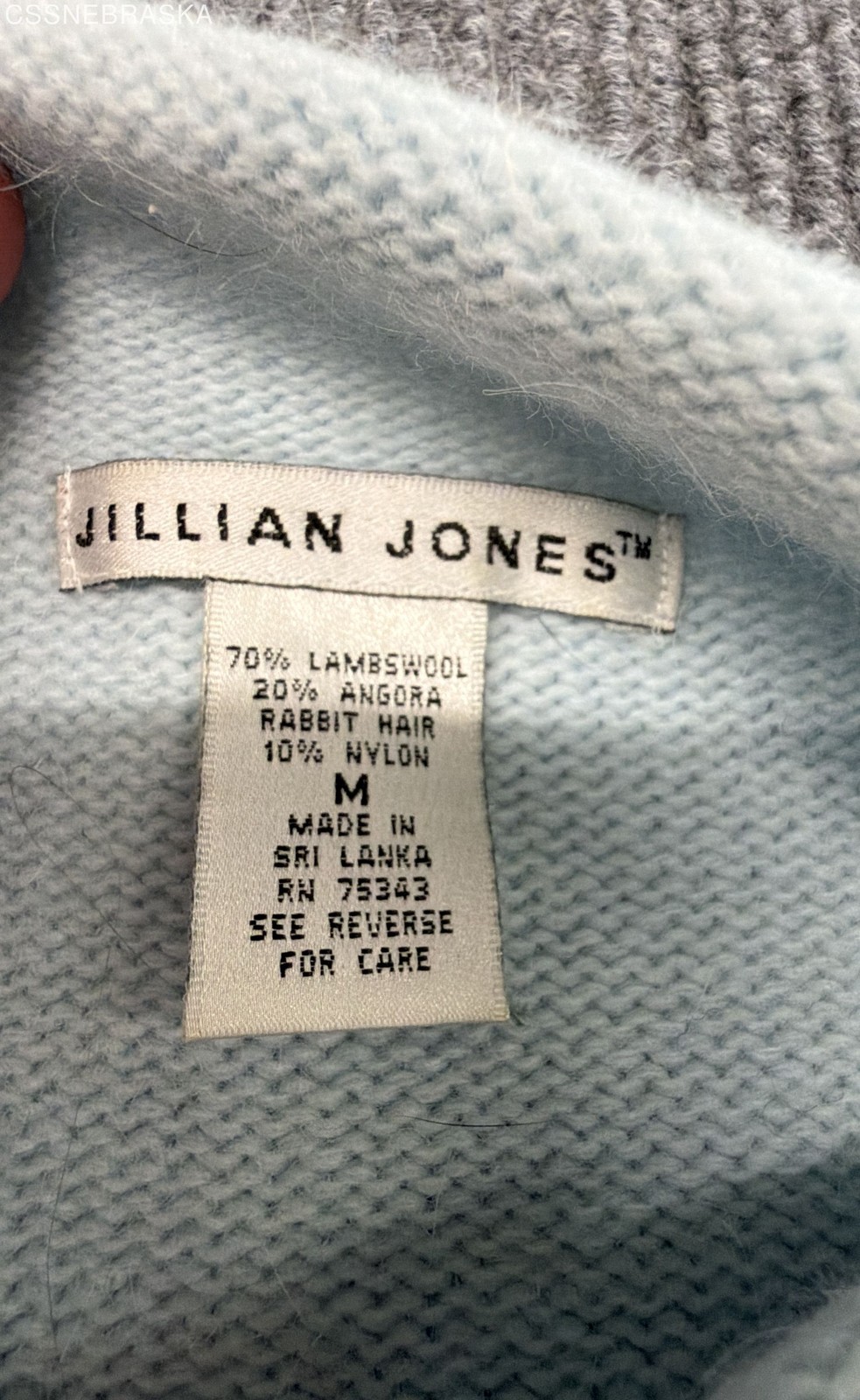 Jillian Jones Women’s Vintage Y2K Light Blue Snowflake Angora Sweater Size M