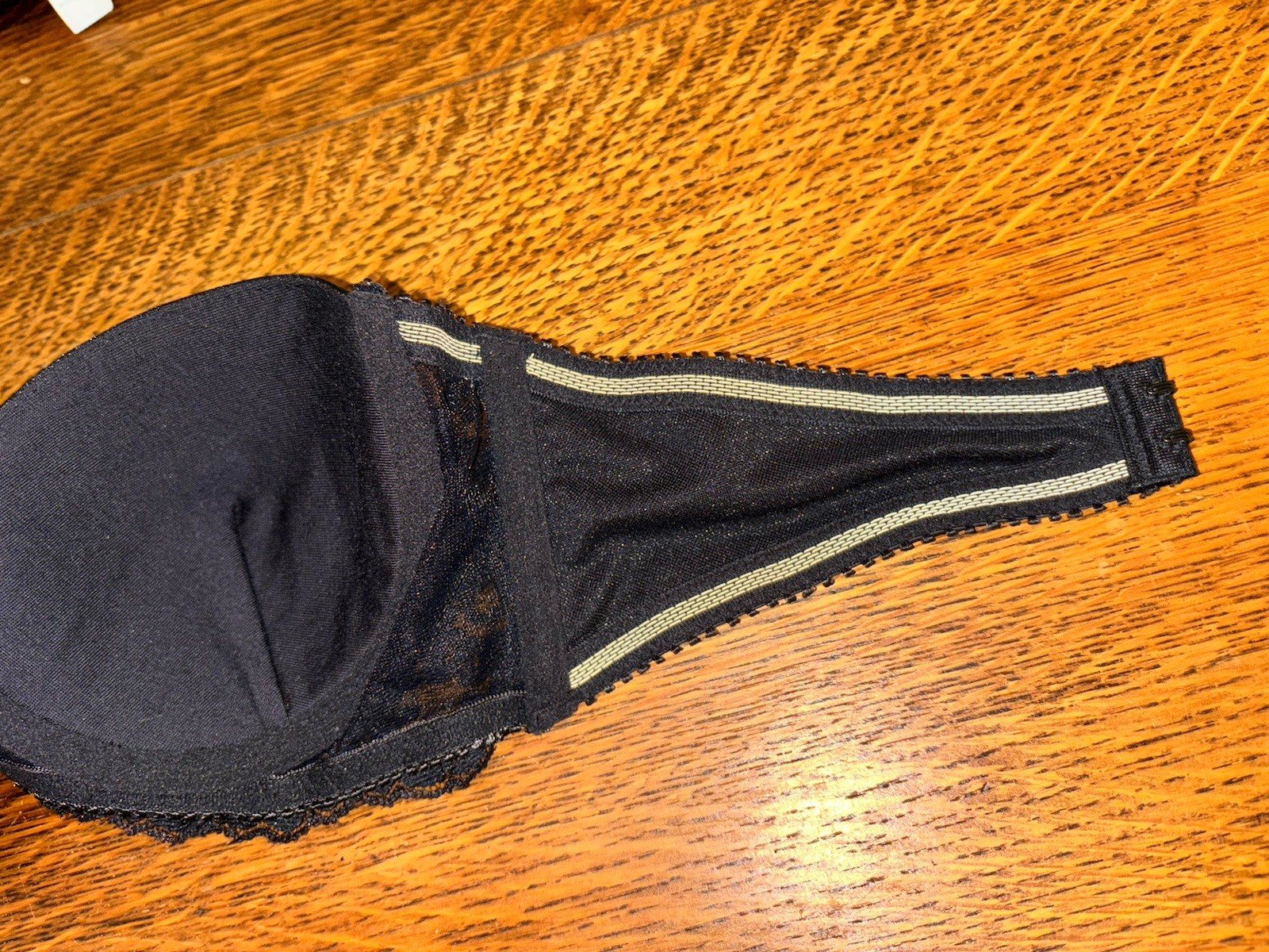 Vintage Bestform Strapless Padded Underwire Bra Black Sz 34B