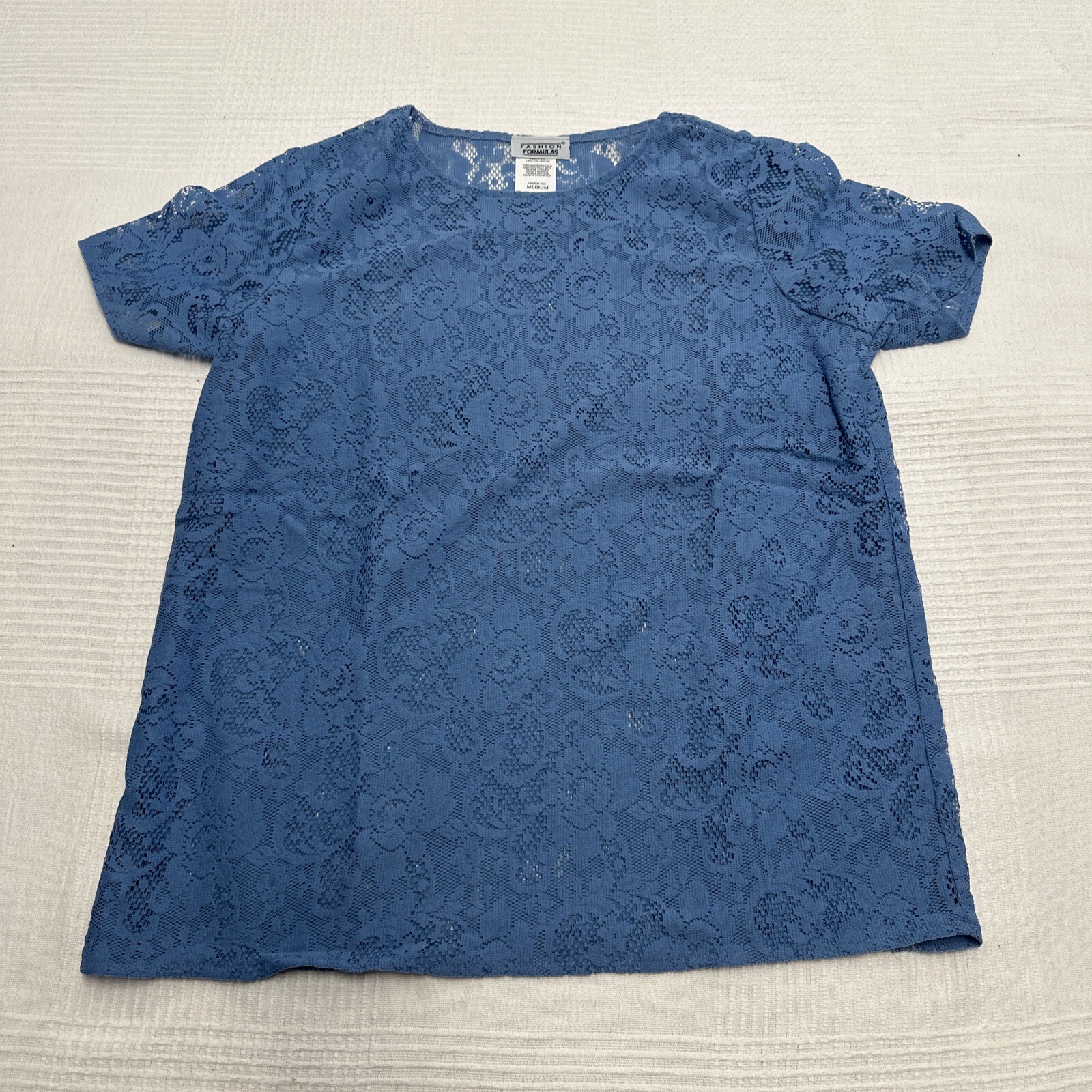 New WOMEN’S VINTAGE Sheer See Through French Blue SHIRT FASHION FORMULAS Medium