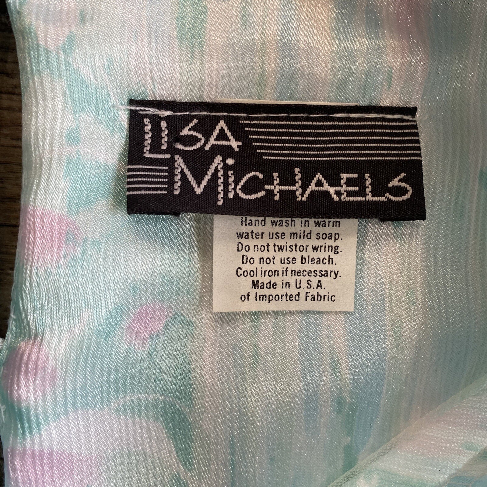 Vintage Lisa Michaels 1980s Pastel Blouse Tie Hem Waist size 6 Shirt