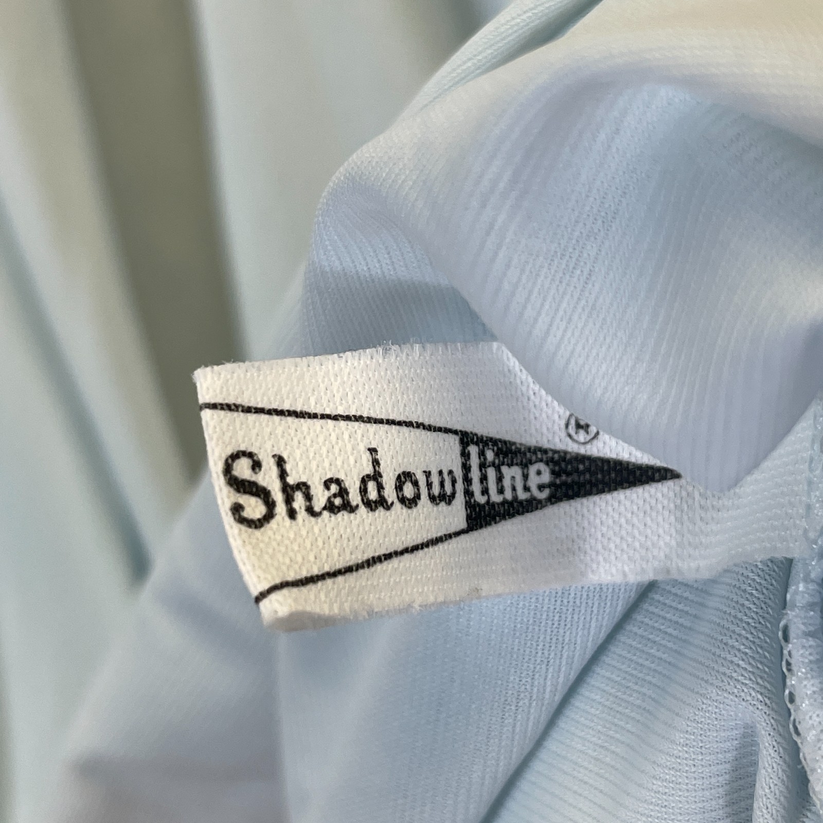 Vintage 60s Shadowline Nightgown Nylon Lace Trim Rosettes USA Blue Women’s Large