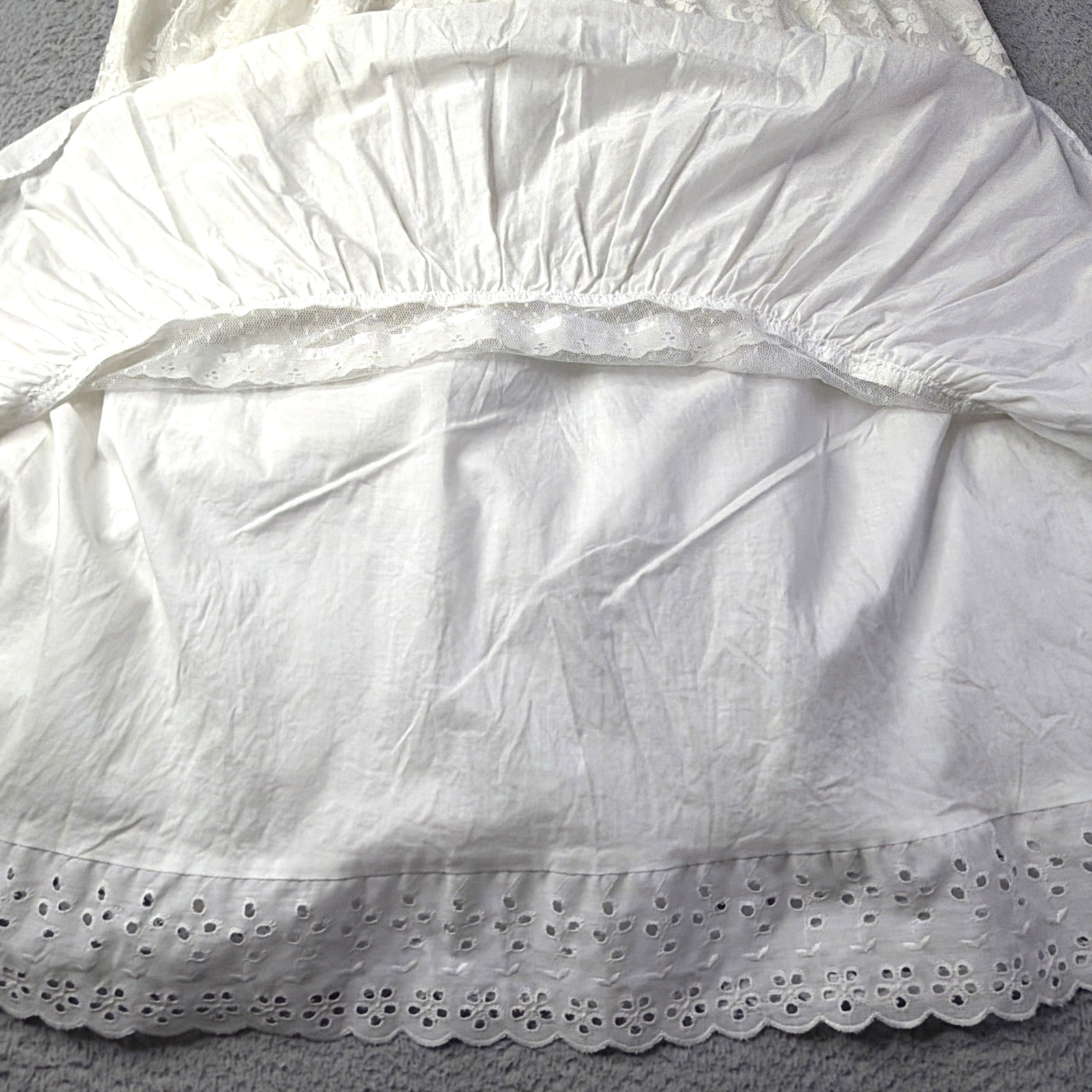 Young Edwardian Arpeja Dress Womens S Vintage Lace Eyelet Sleeveless Cottagecore