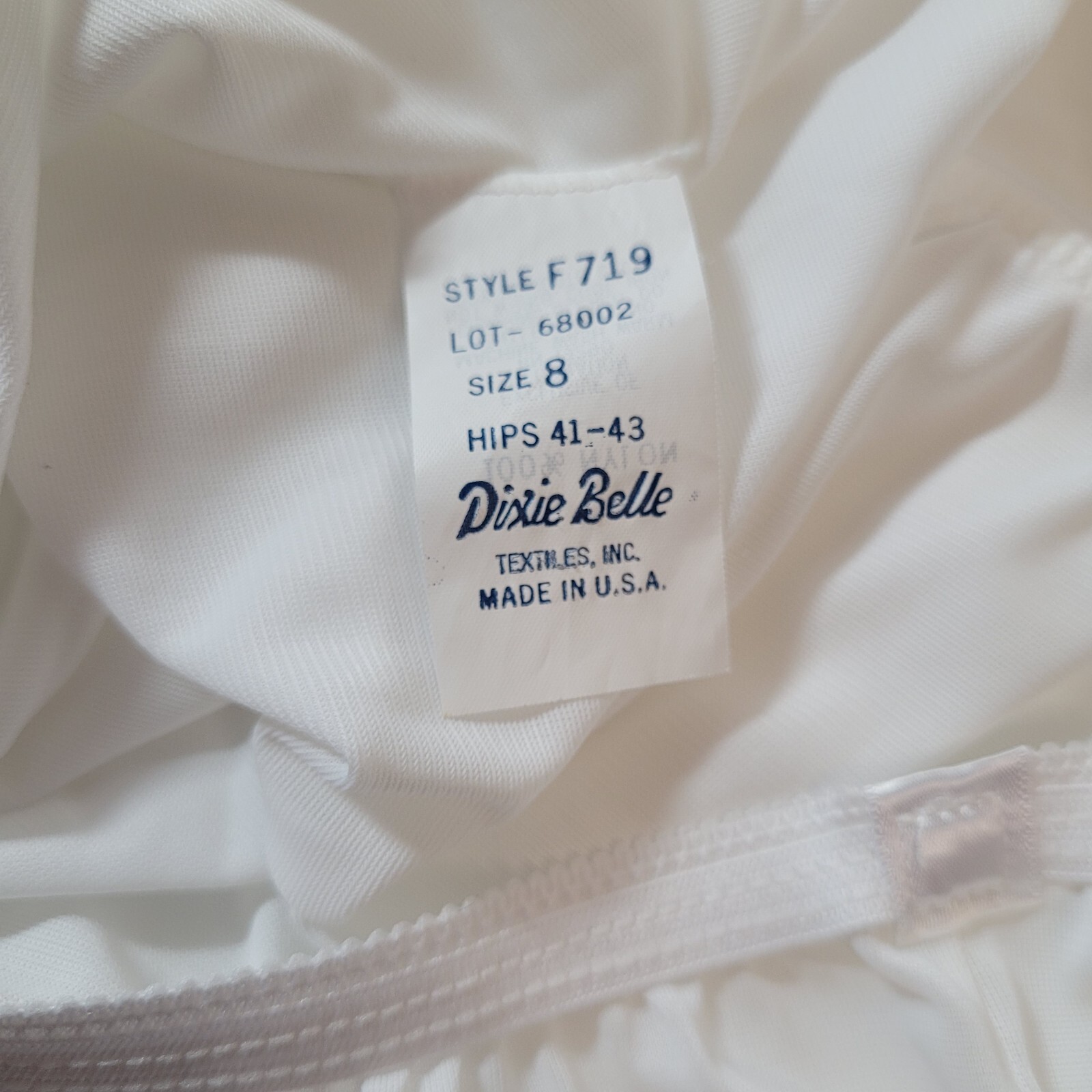 Vintage Dixie Belle White Nylon Granny Panties Size 8 Semi Sheer Pillow Tab