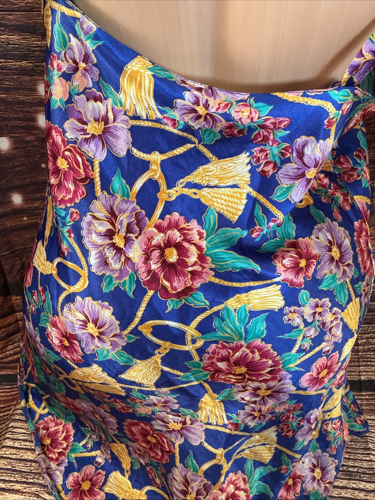 Vintage JO Intimates Chemise & Robe Set Floral Polyester Set Size S