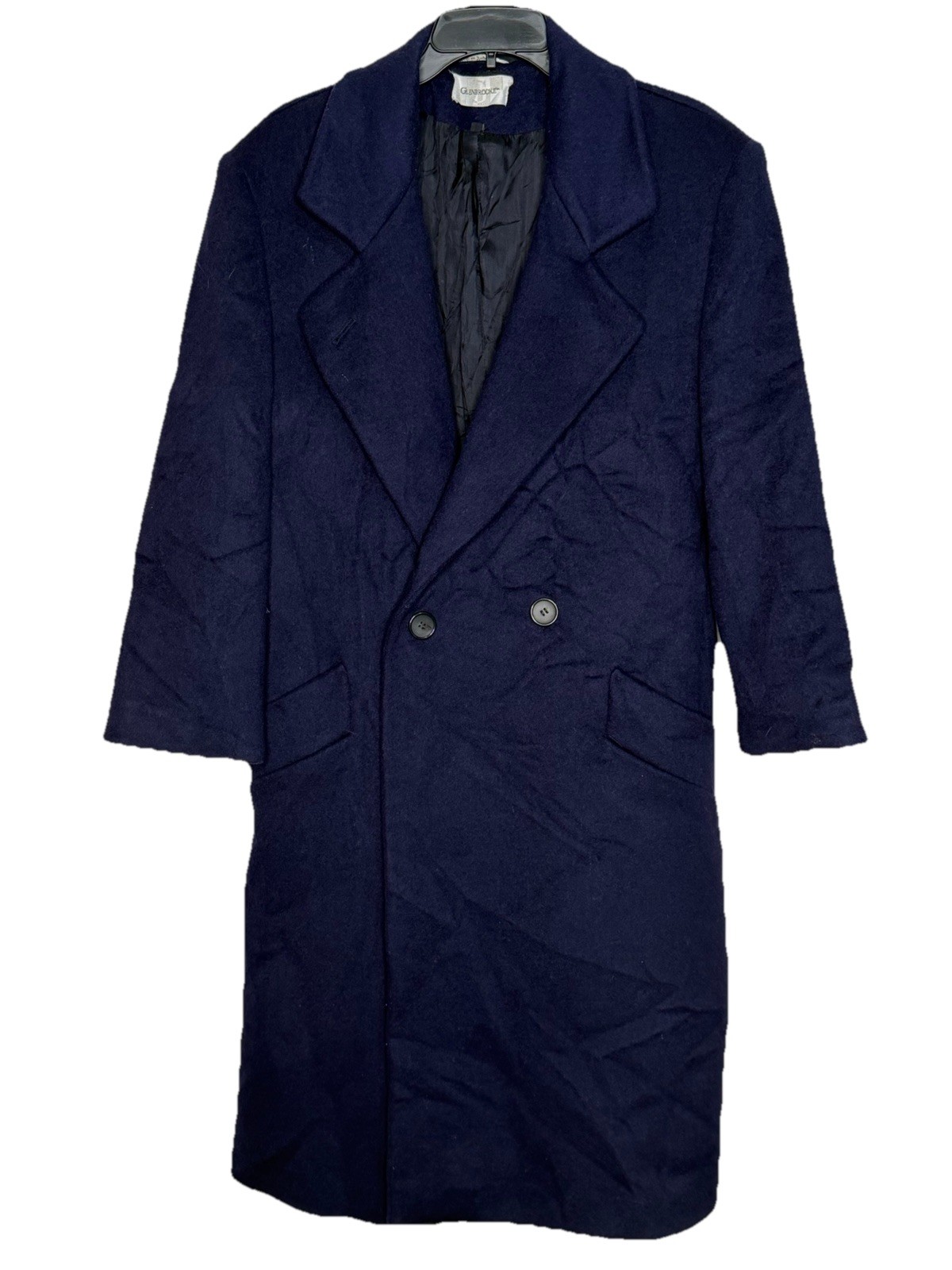 Vintage Glenbrooke 100% New Wool Coat Women Size 12 Navy Made In Yugoslavia Rare