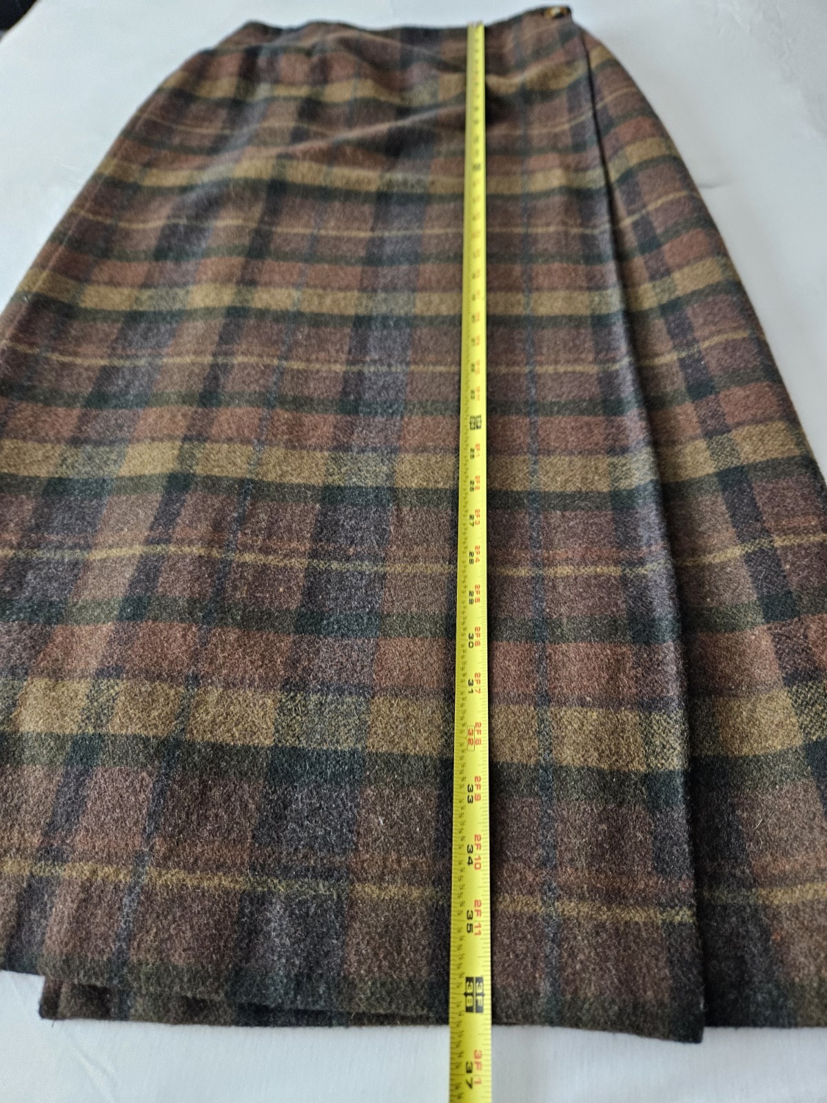 Vtg Maurices Plaid Tartan Classic Preppy Heritage Wrap Pencil Skirt 12