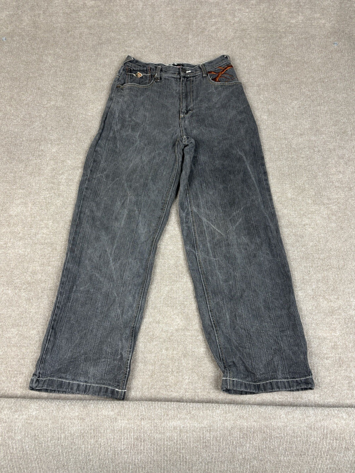 Vintage Y2K Enyce Jeans Womens Size 16 28×30 Embroidered Baggy 2000s