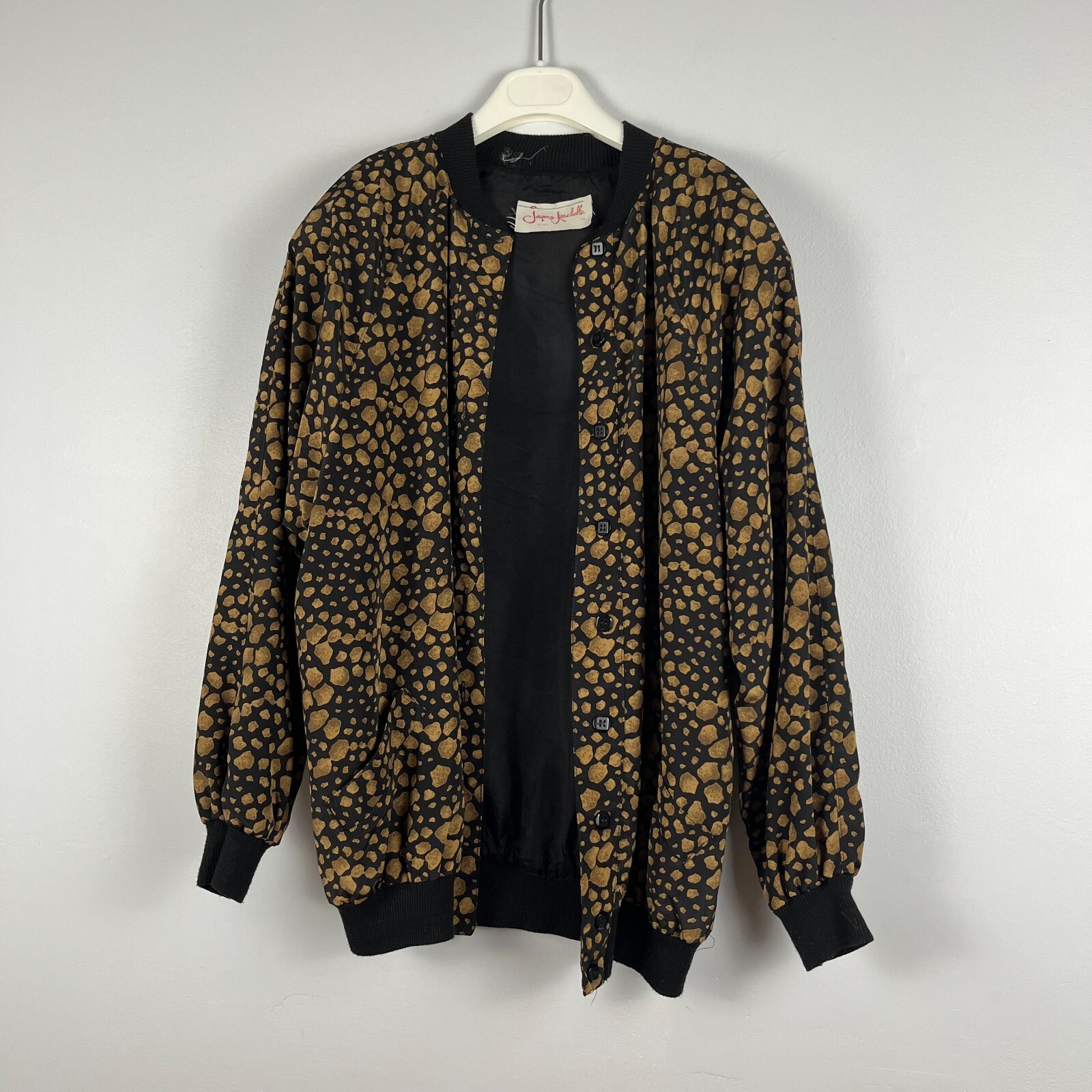 Vintage Jacques Isabelle lightweight bomber women button jacket lined synthetic