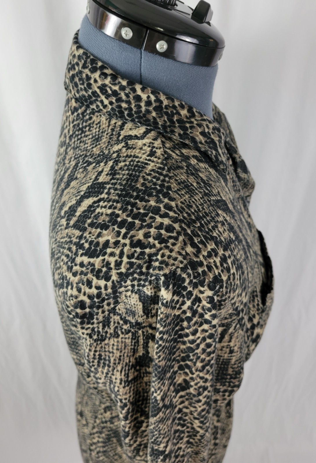 Vintage Taurus II Brown & Black Snakeskin Print Dress & Matching Belt Size 10