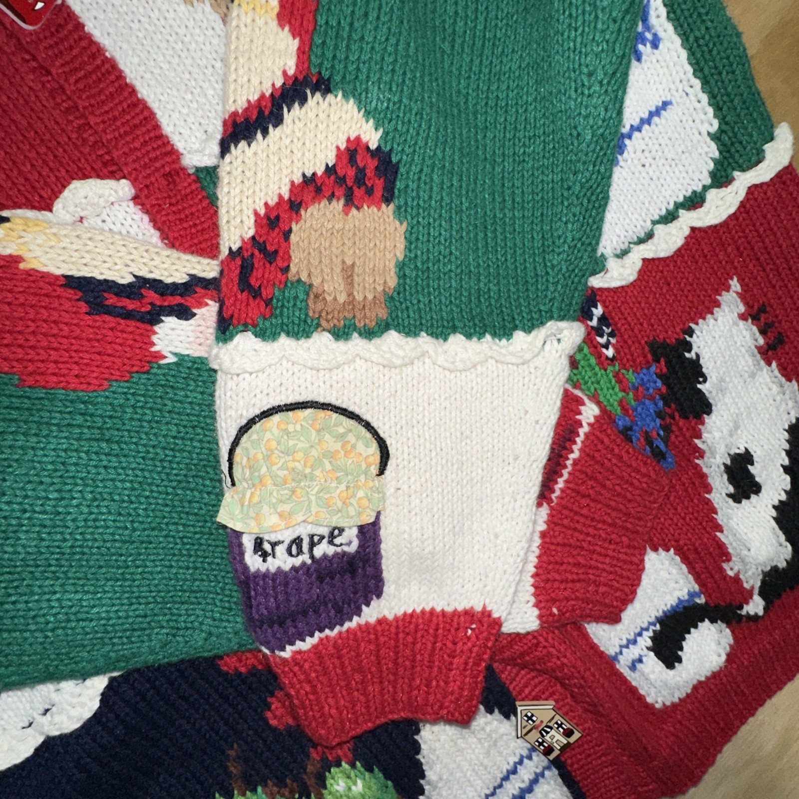 Vtg 1993 Sz M The Eagle’s Eye Birchs Country Store Hand Knit Cardigan *See Pics