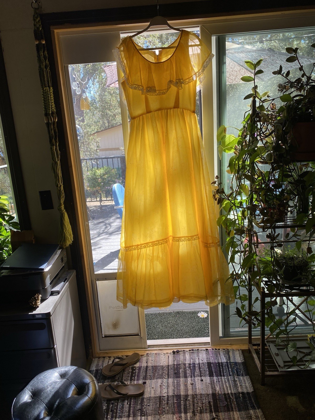 Vintage 70S Handmade Chiffon And Lace Metal Back Zipper Measurements And Photos