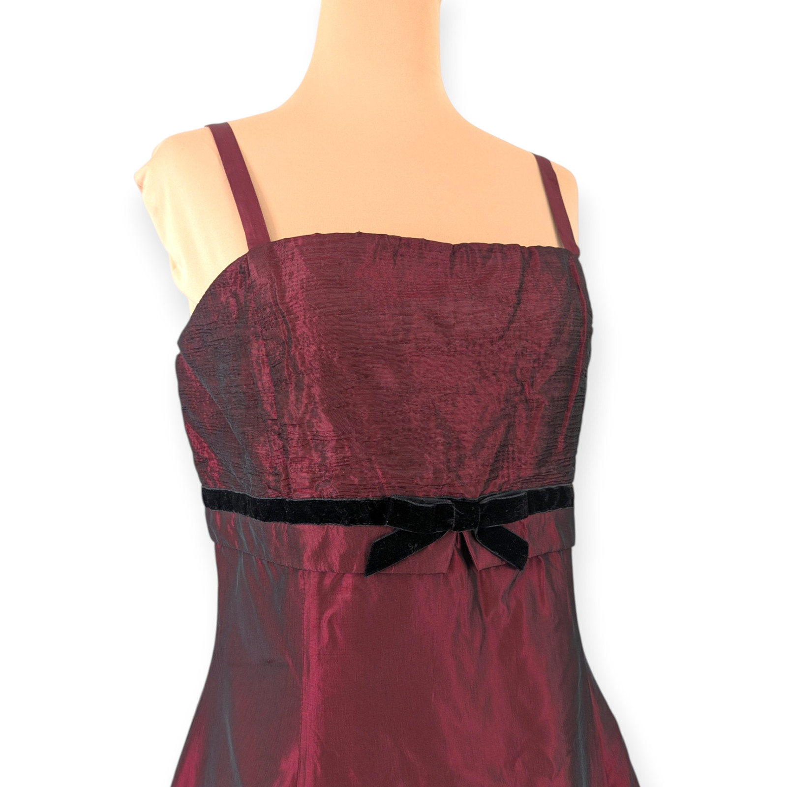 90s Black Rose Satin Formal Gown Sz 10 Jessica McClintock