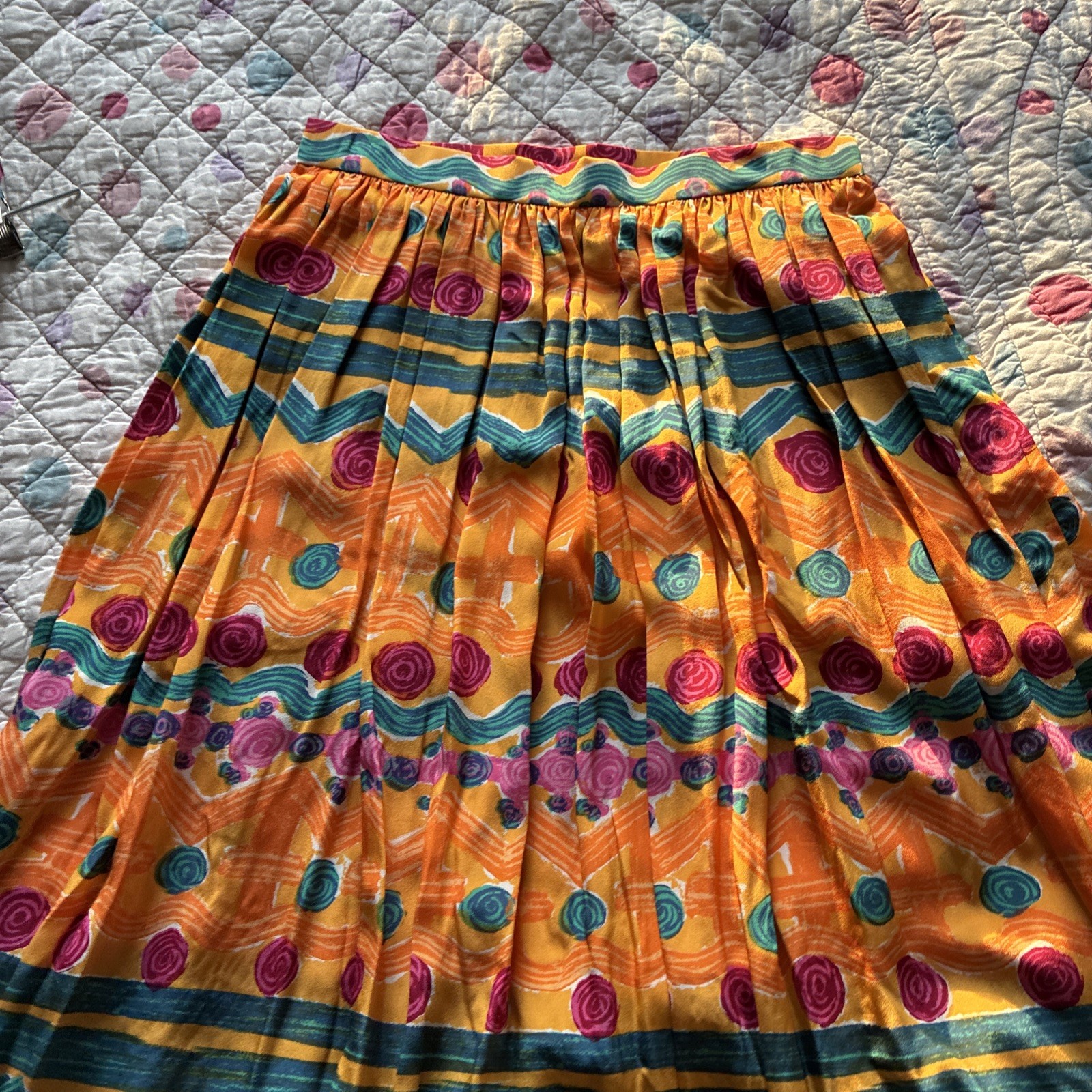 VTG Miss O By Oscar De La Renta Pleated Midi Aztec Skirt RUNS SMALL Size 6 Boho
