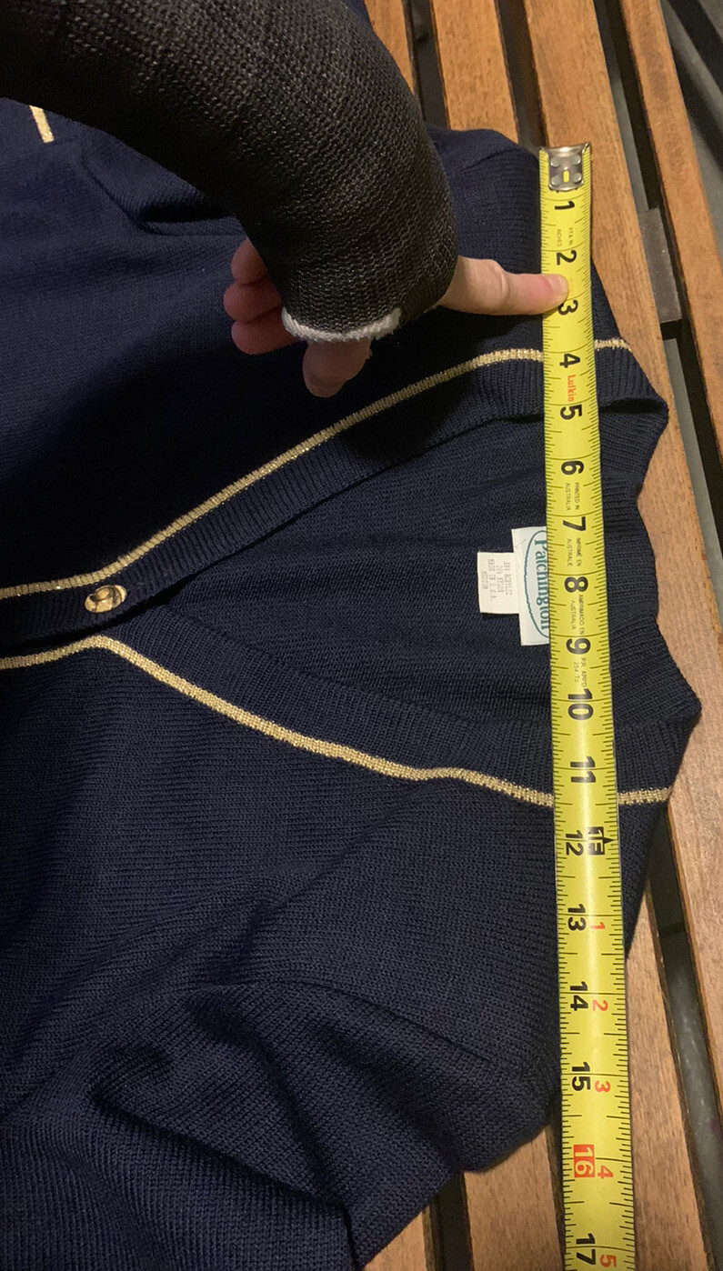 Patchington Vintage Women’s Navy button Up Sailor Look cardigan Size M